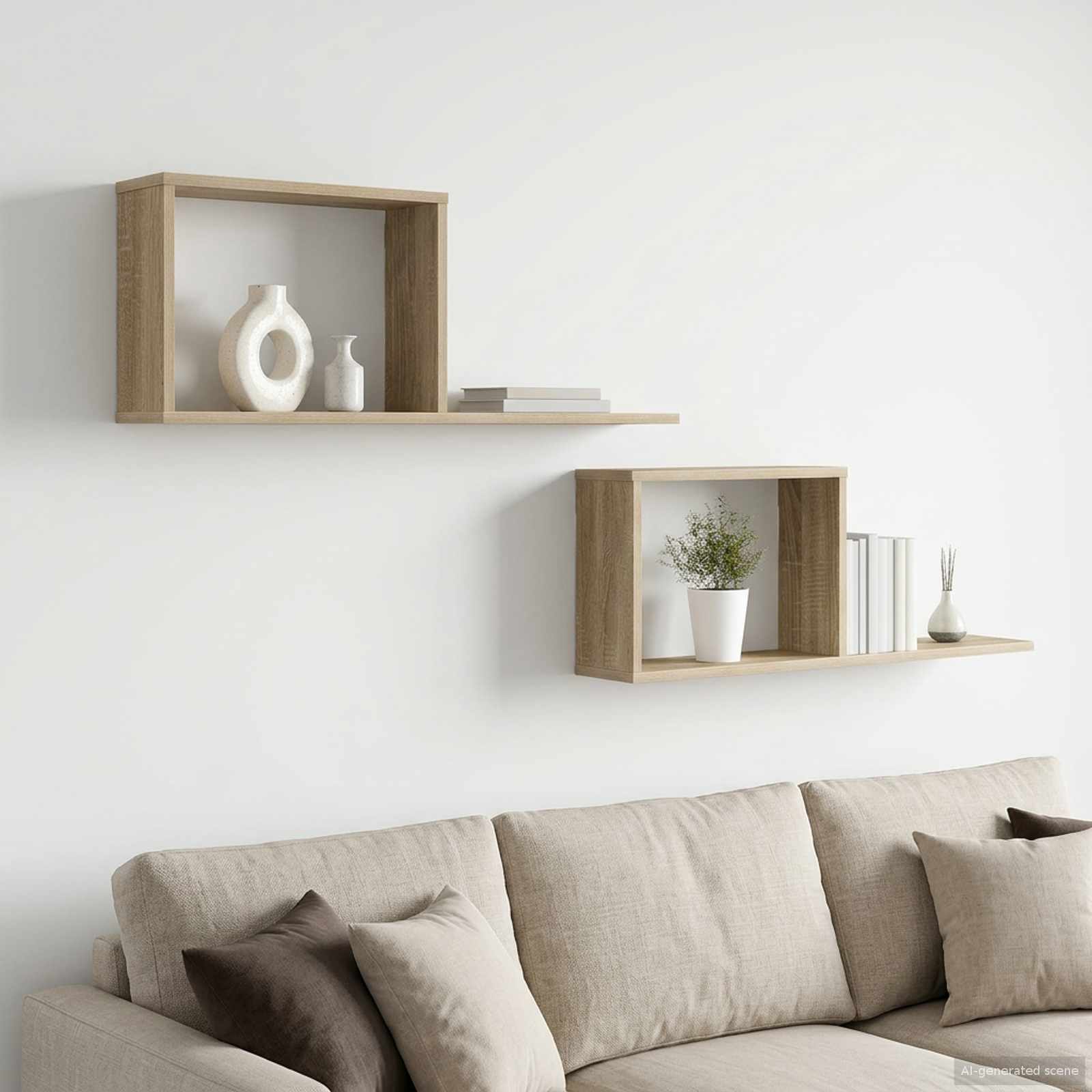 Schweberegale 2 stk. Sonoma-Eiche 80 x 15 x 30 cm Holzwerkstoff
