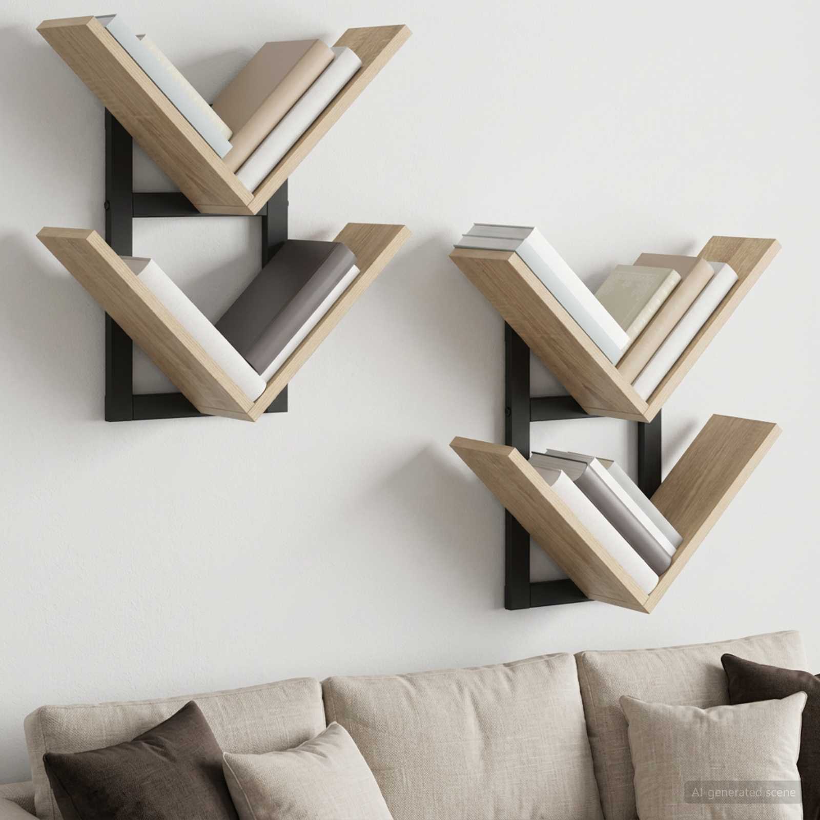Wandregal 2 stk. Sonoma-Eiche 43 x 15 x 47 cm Holzwerkstoff