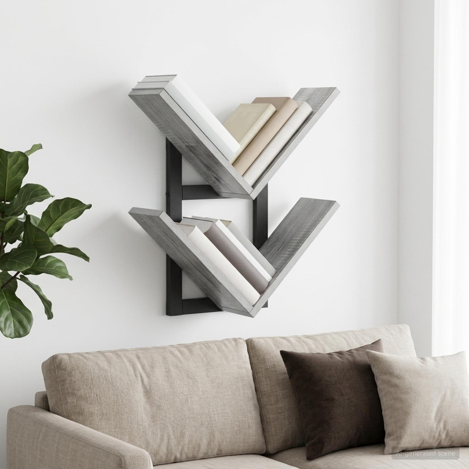 Wandregal Sonoma-Grau 43 x 15 x 47 cm Holzwerkstoff