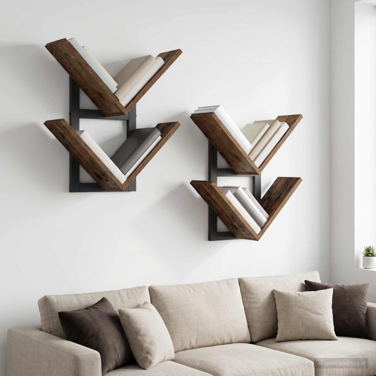 Wandregal 2 stk. Altholz 43 x 15 x 47 cm Holzwerkstoff