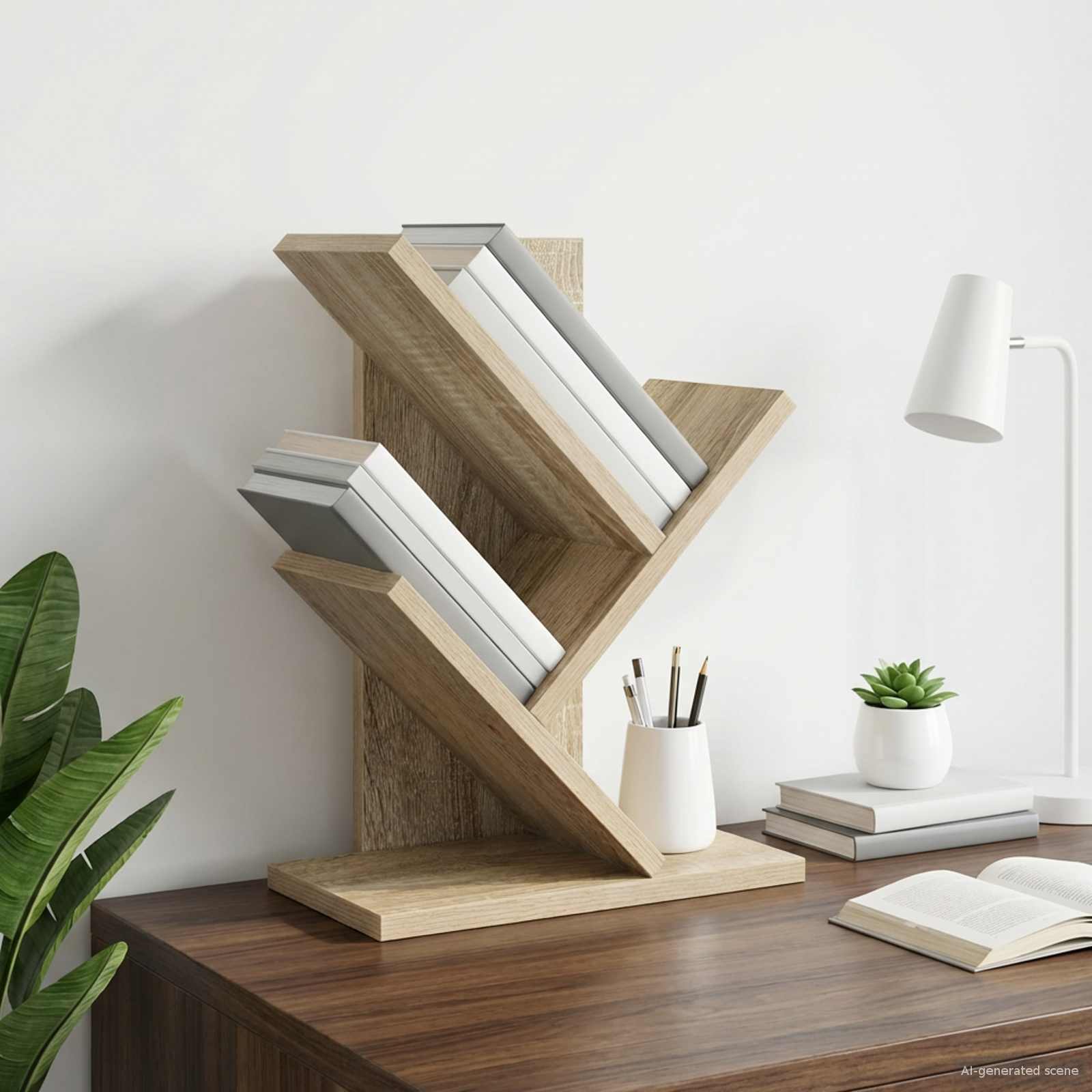 Baumbücherregal 3-stöckig 30 x 18 x 40 cm Holzwerkstoff