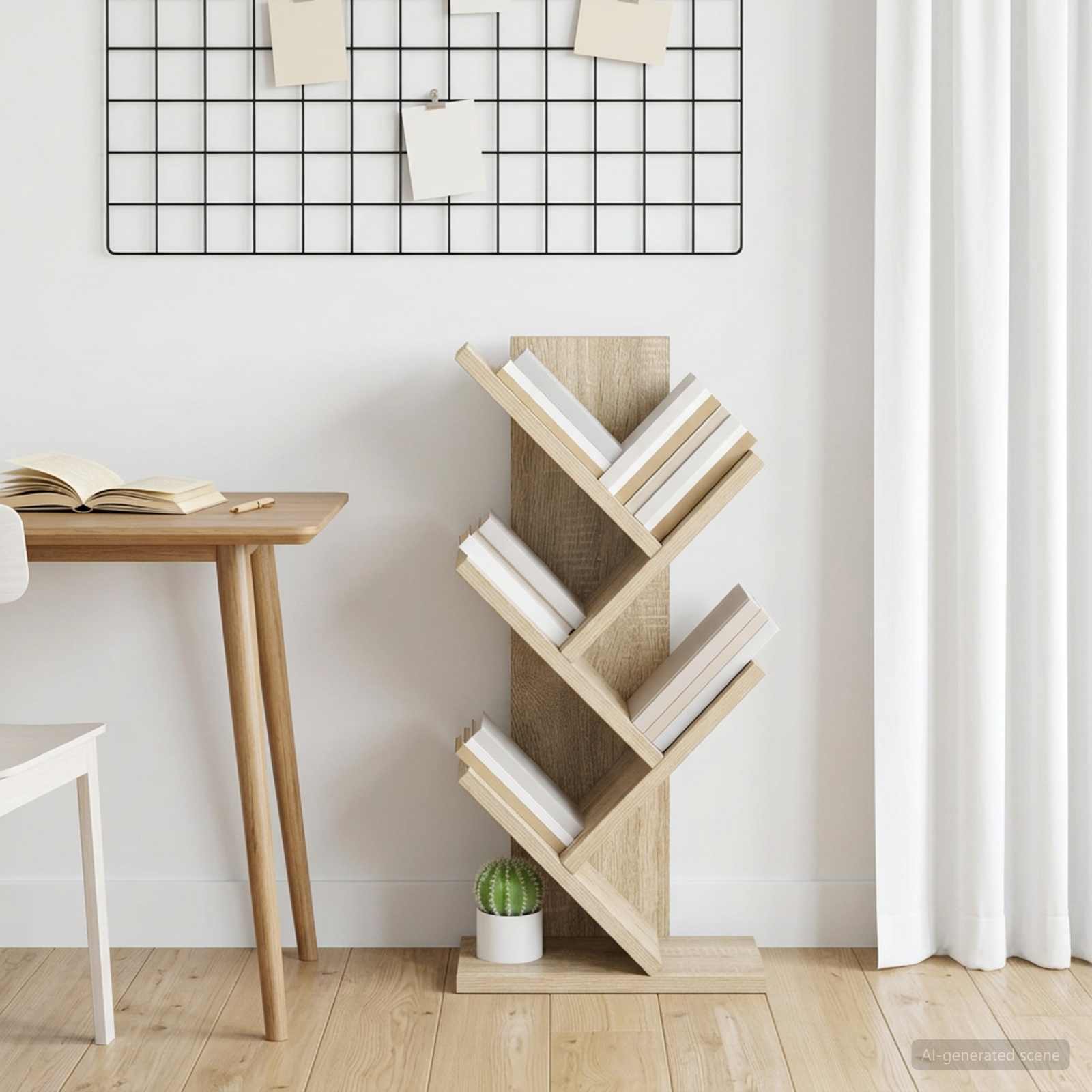 Baumbücherregal 4-stöckig 30 x 18 x 60 cm Holzwerkstoff