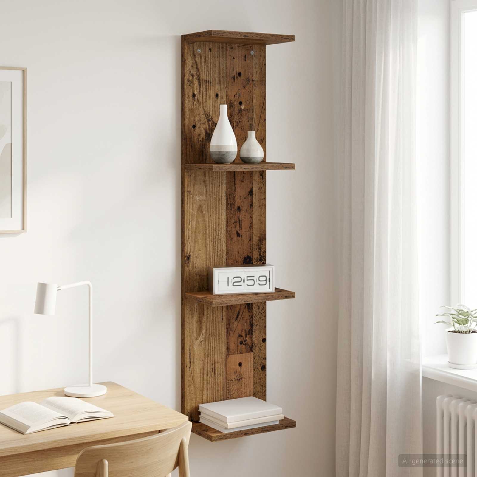 Wandregal Altholz 25 x 15 x 100 cm Holzwerkstoff