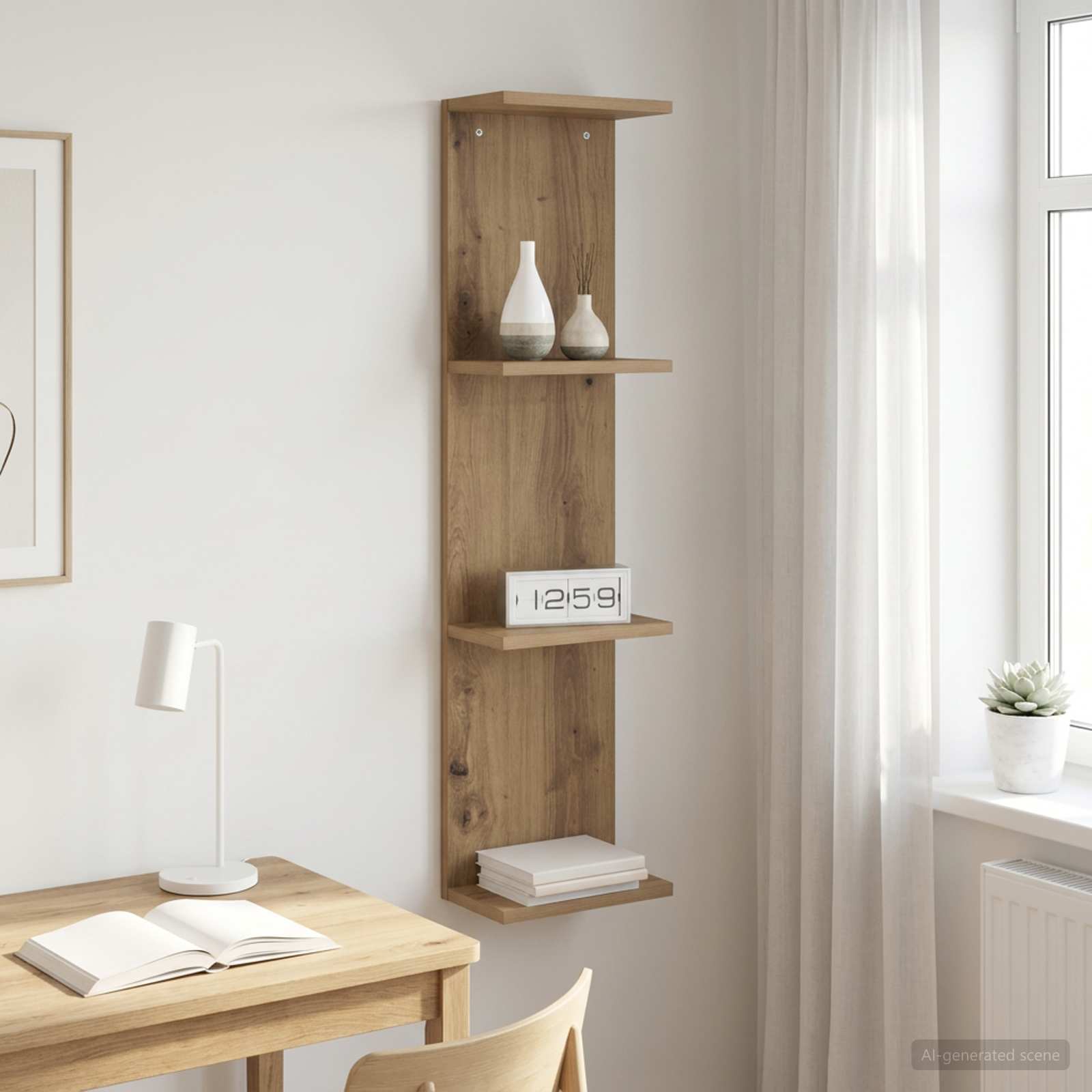 Wandregal Artisan-Eiche 25 x 15 x 100 cm Holzwerkstoff