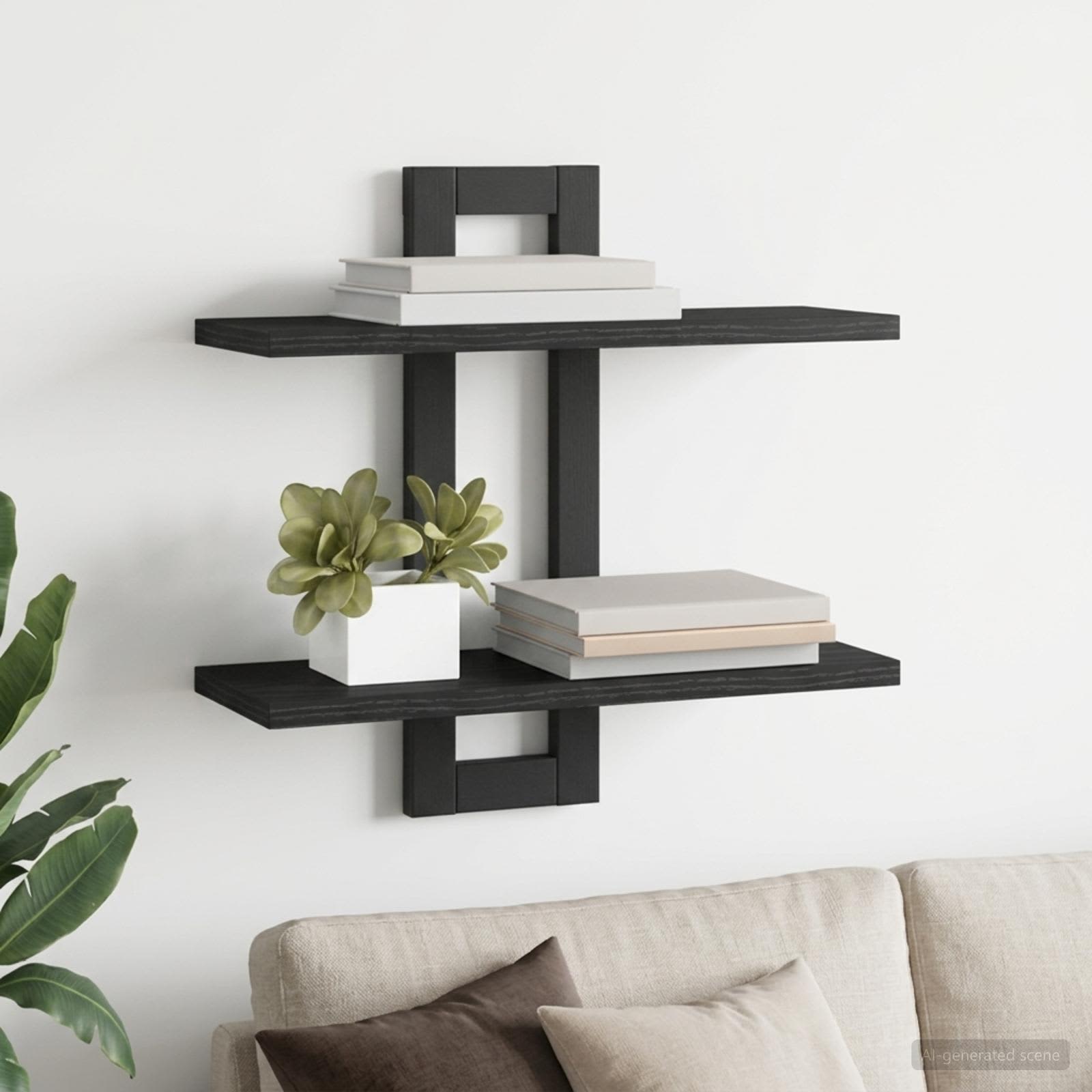 Schweberegale Schwarze Eiche 40 x 15 x 40 cm Holzwerkstoff