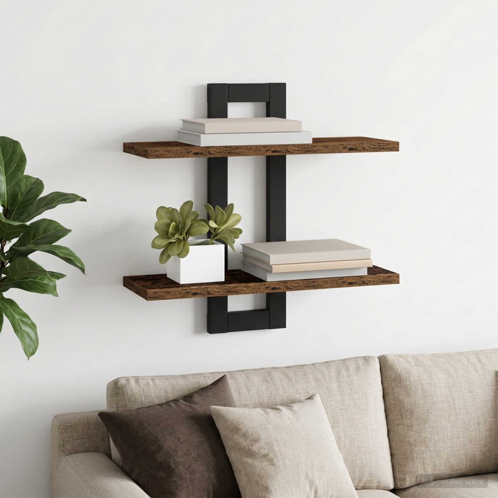 Schweberegale Altholz 40 x 15 x 40 cm Holzwerkstoff