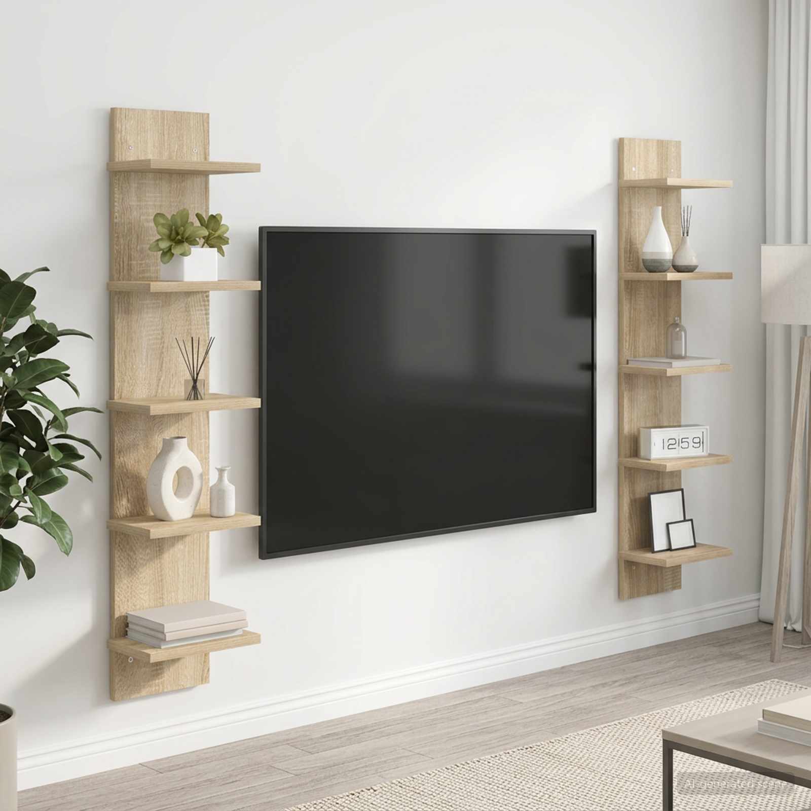 Wandregal 2 stk. Sonoma-Eiche 22 x 15 x 100 cm Holzwerkstoff