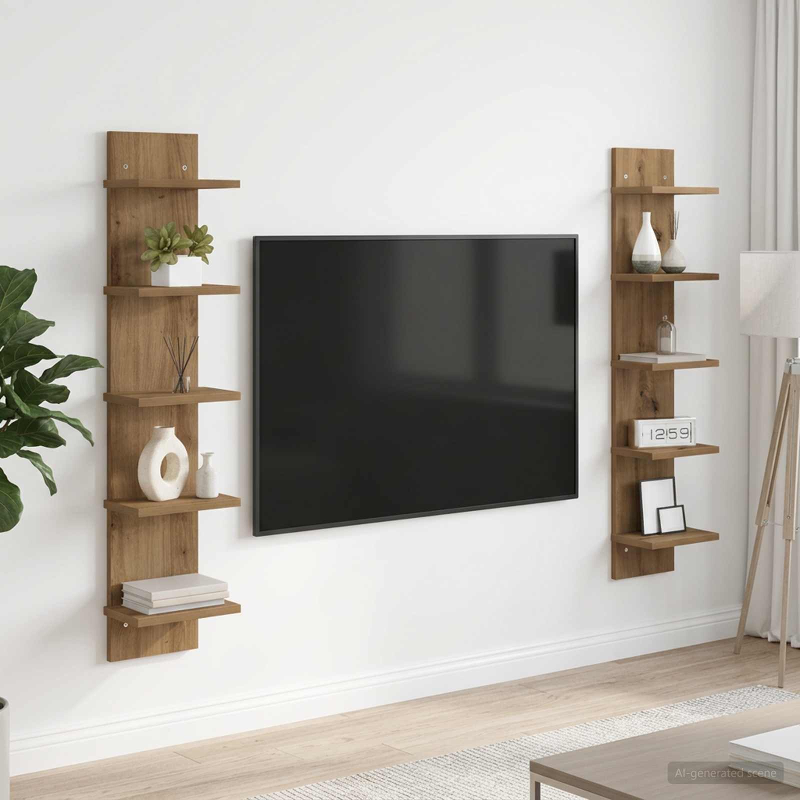 Wandregal 2 stk. Artisan-Eiche 22 x 15 x 100 cm Holzwerkstoff