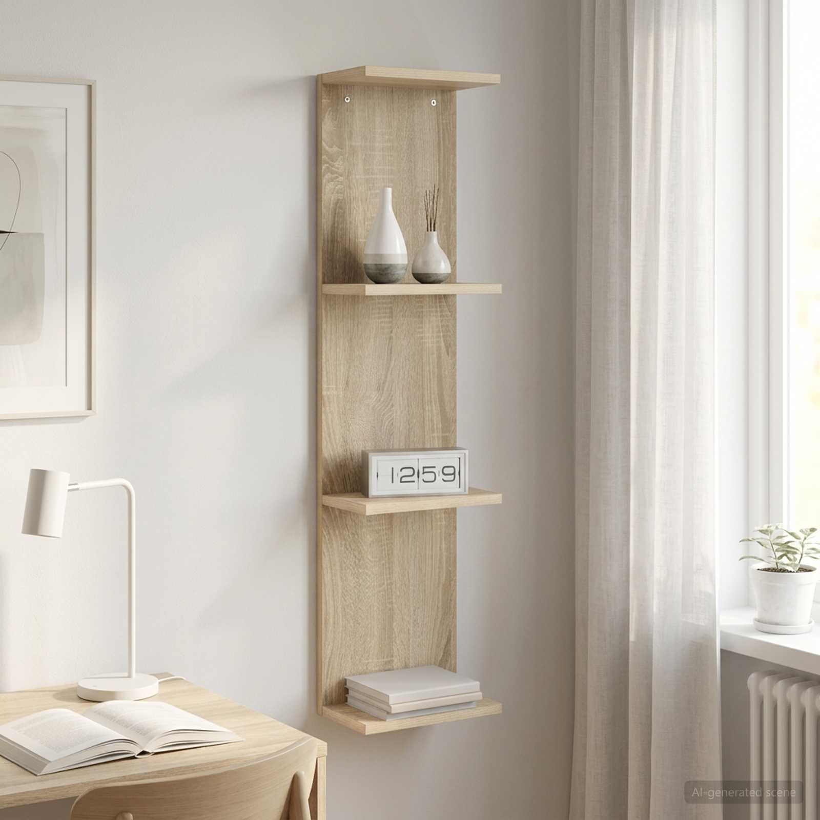 Wandregal Sonoma-Eiche 22 x 15 x 100 cm Holzwerkstoff