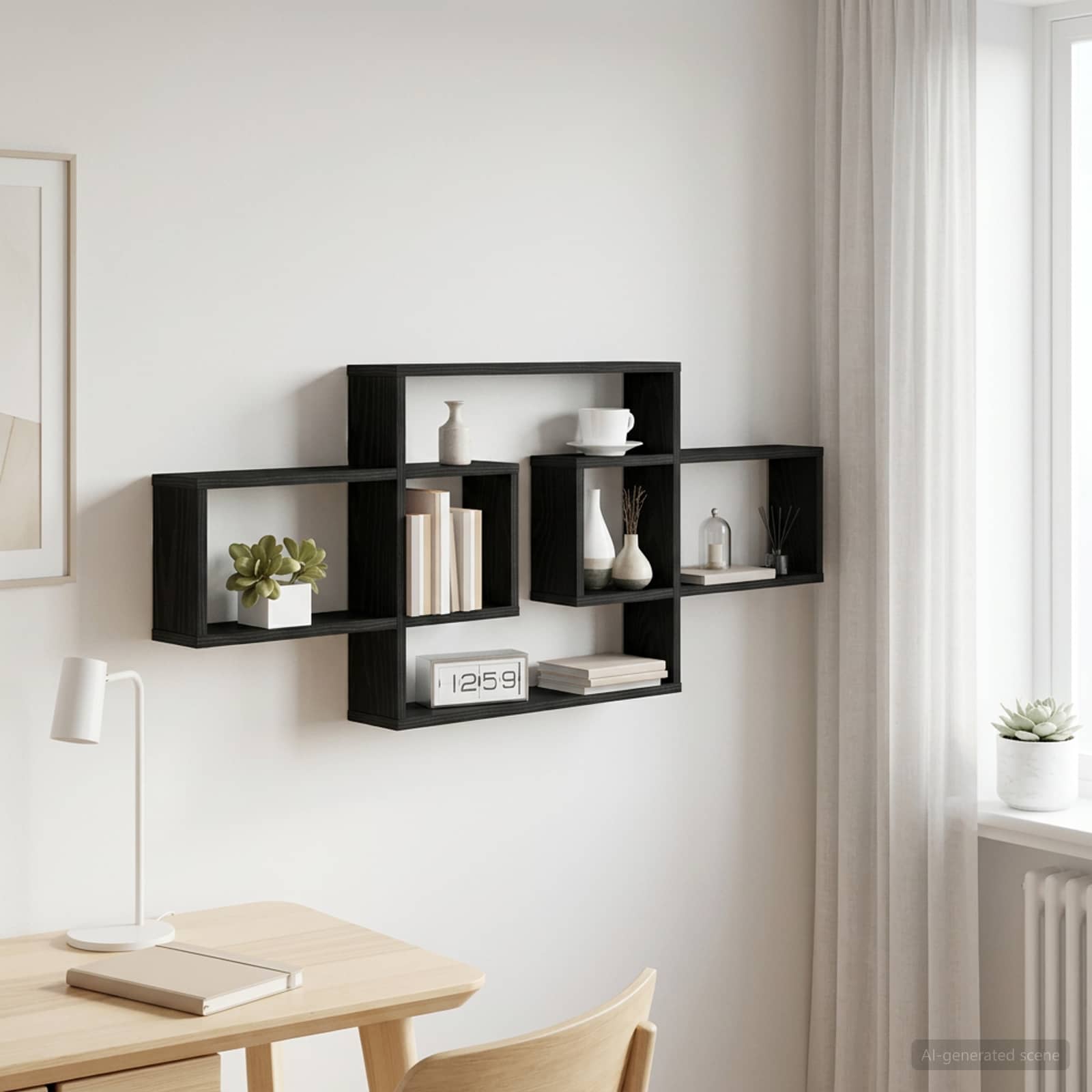 Wandregal Schwarze Eiche 130 x 10 x 50 cm Holzwerkstoff