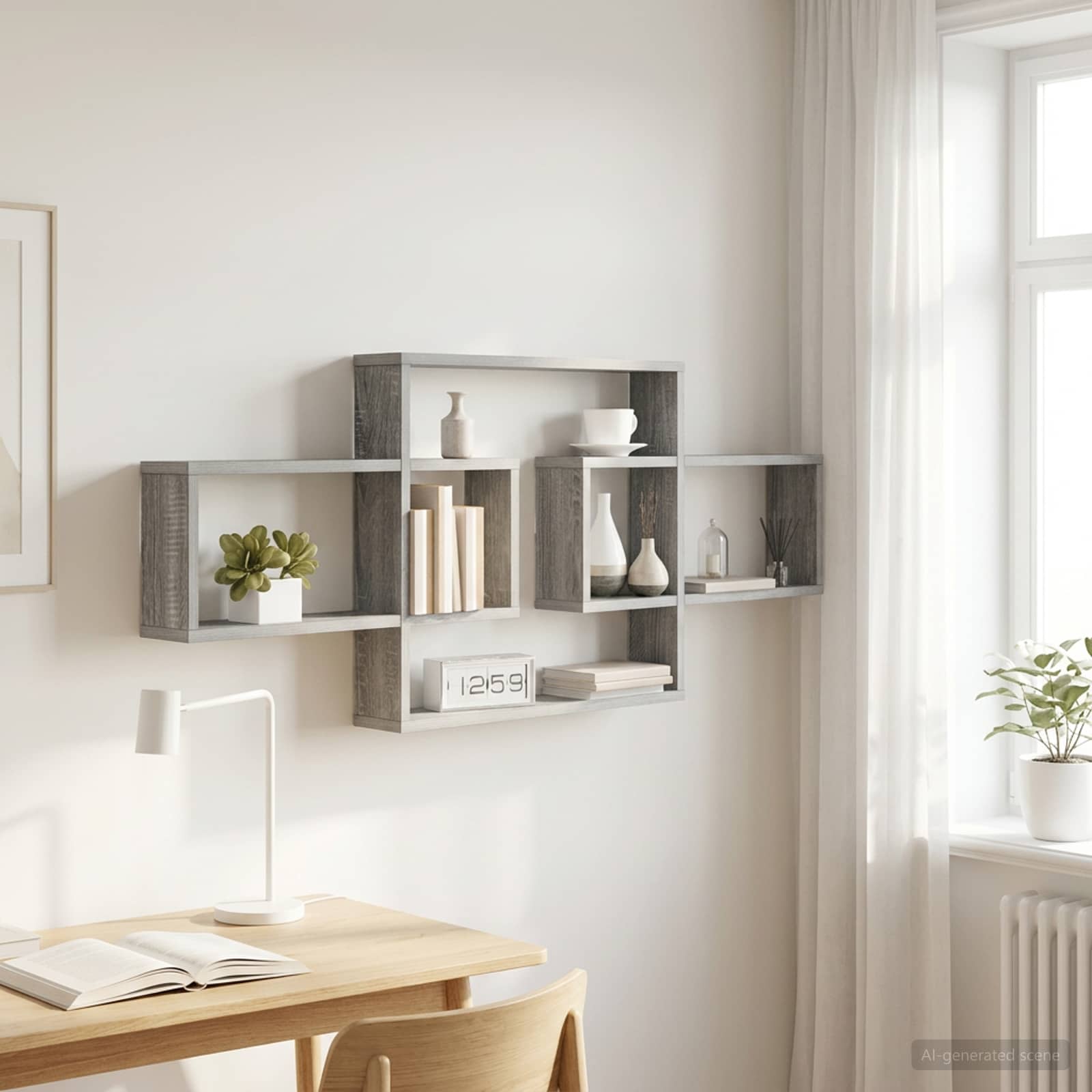 Wandregal Sonoma-Grau 130 x 10 x 50 cm Holzwerkstoff