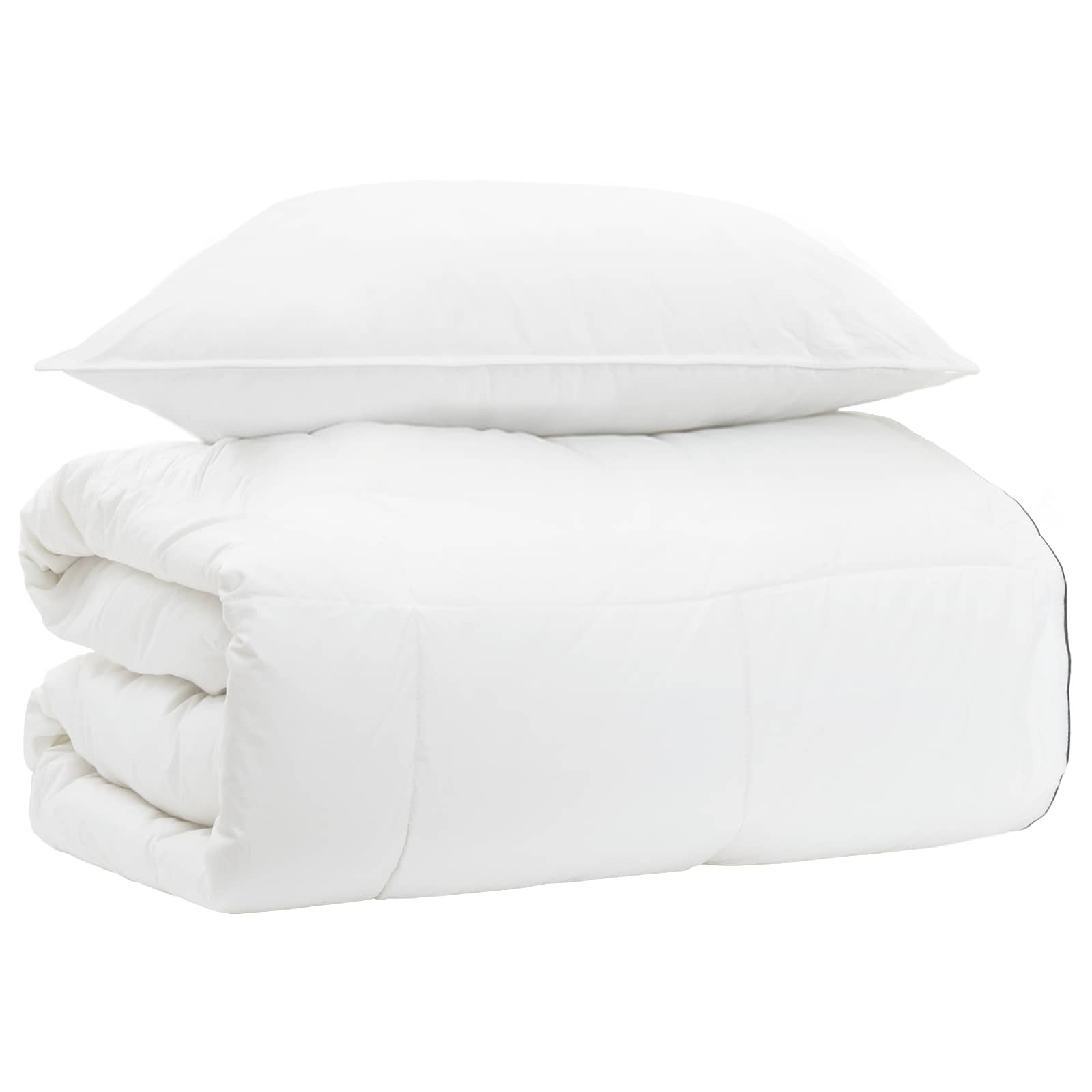 Bettwäsche-Set Weiß 137 x 200 cm Baumwolle, Bambus, Polyester