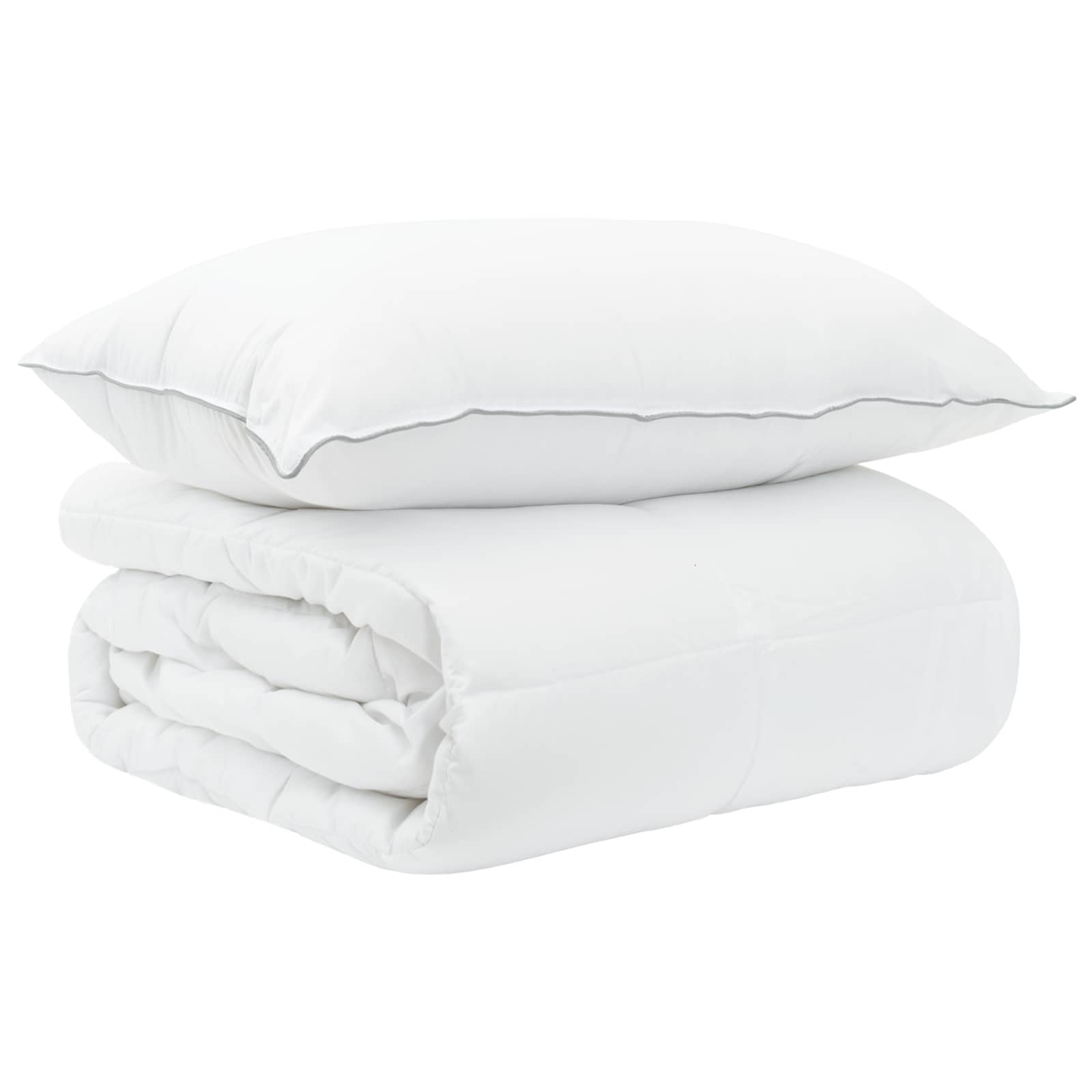 Duvet- und Kopfkissen-Set 2 stk. 137 x 200 cm Sommer Weiß