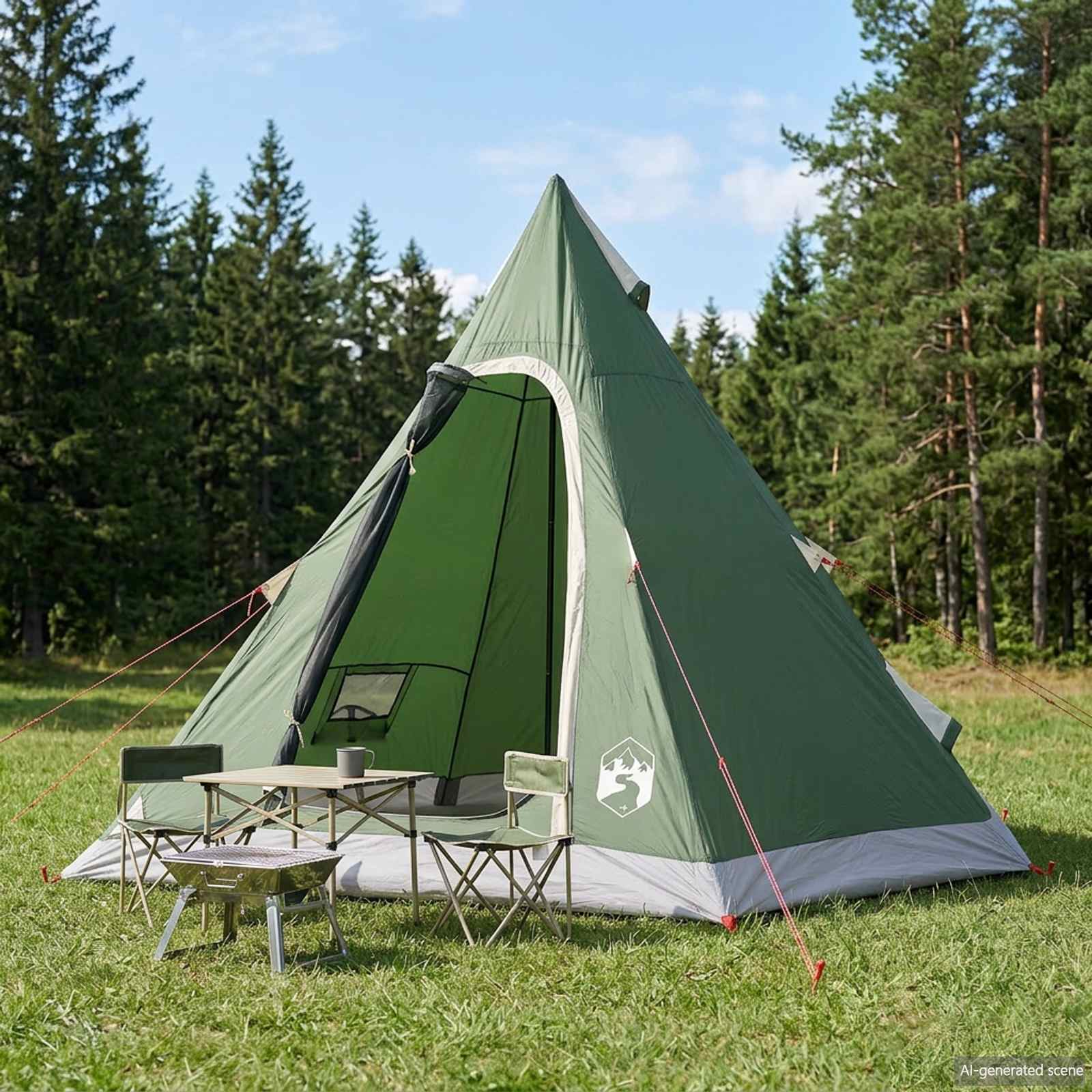 3 Personen Grün 185T Polyester mit PU-Beschichtung