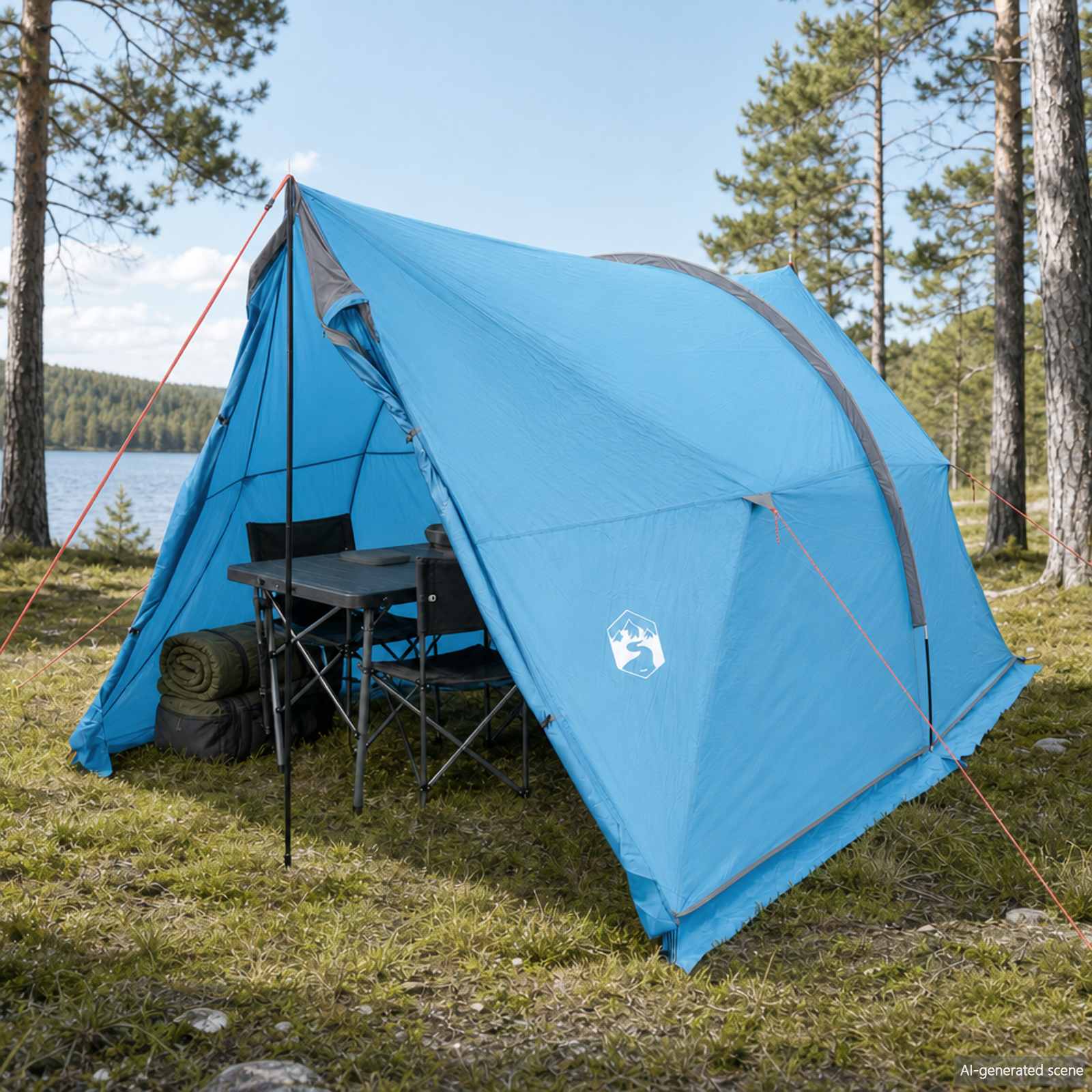 Wasserdichter Pavillon Blau 185T Polyester mit PU-Beschichtung