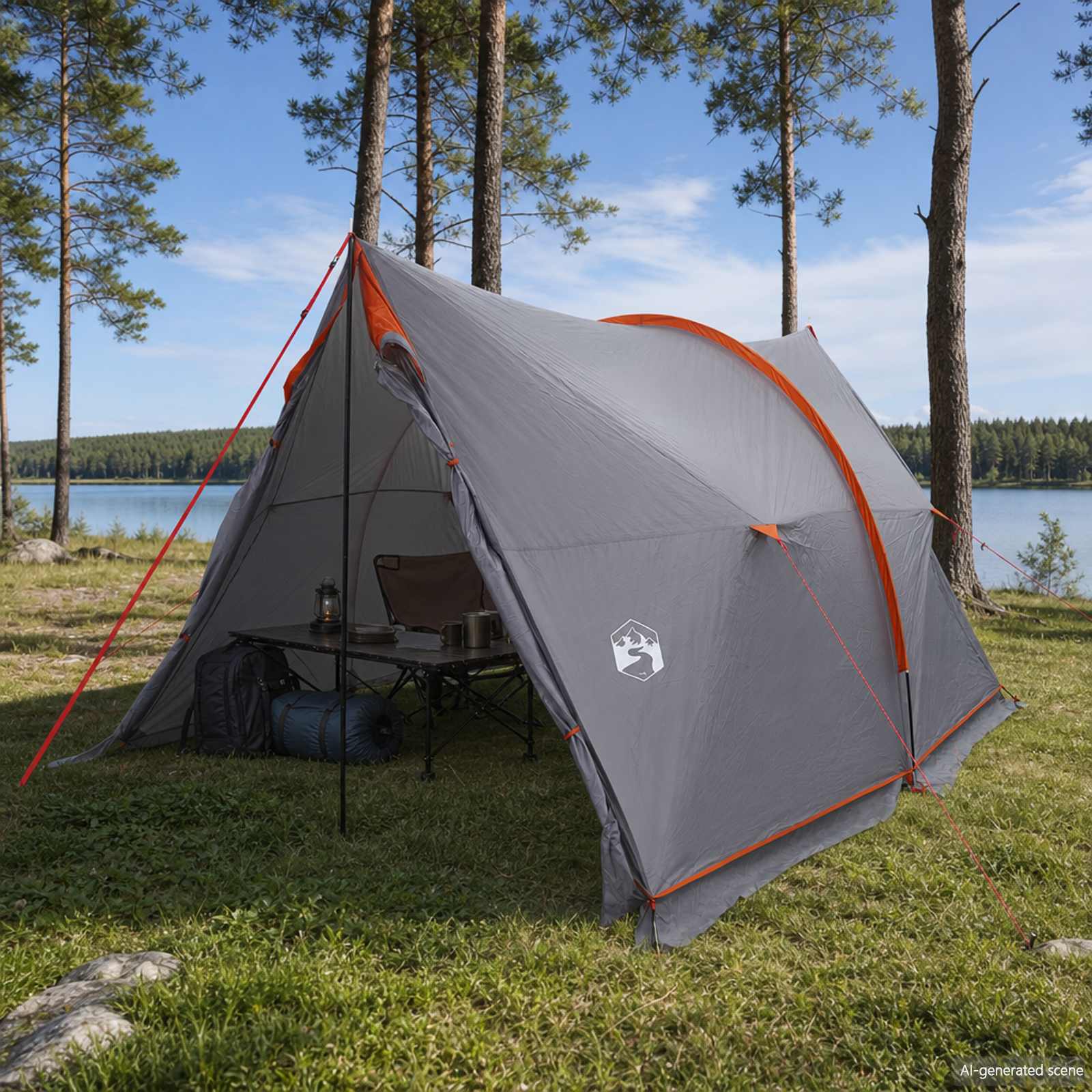 Wasserdichter Pavillon Grau und Orange