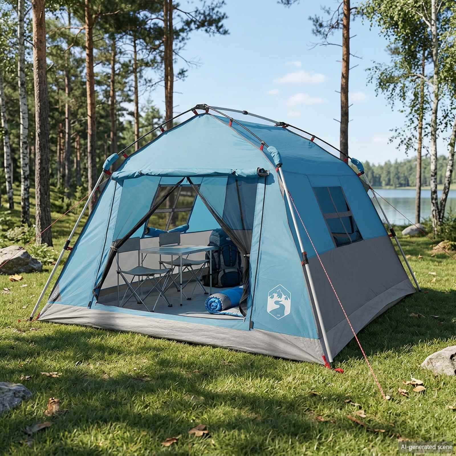 Schnellzelt wasserdicht 3 Personen Blau