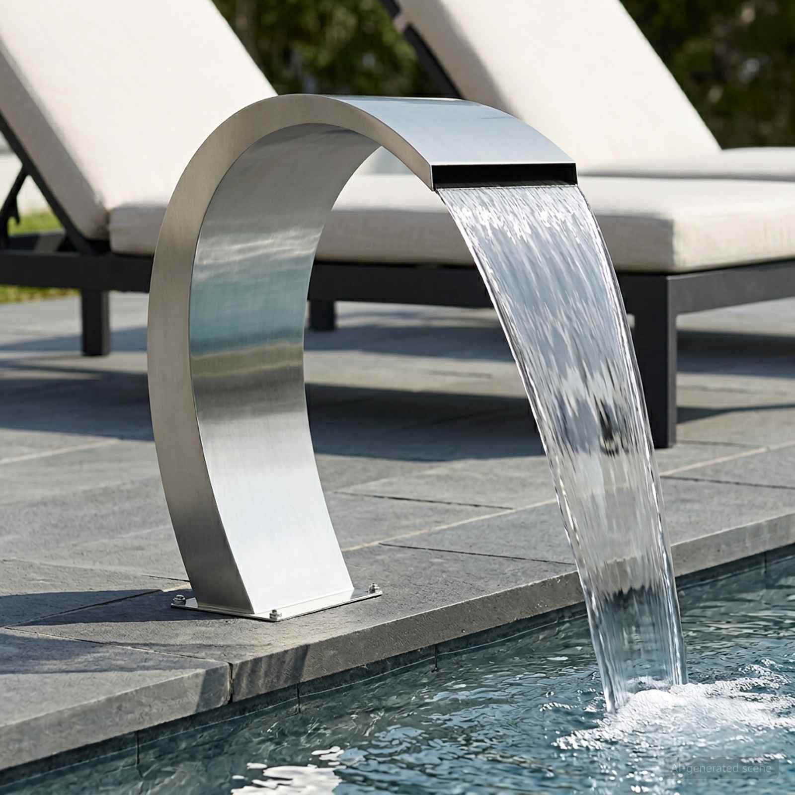 Poolbrunnen Edelstahl 60 x 30 x 70 cm Silber