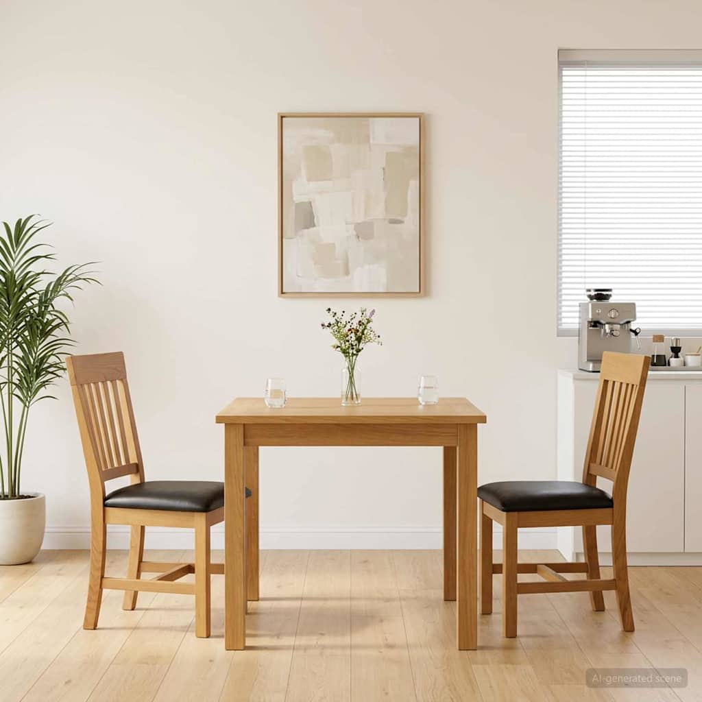 Esszimmerstuhl 2 stk. Massivholz Eiche Schwarz 45 x 59 x 92 cm