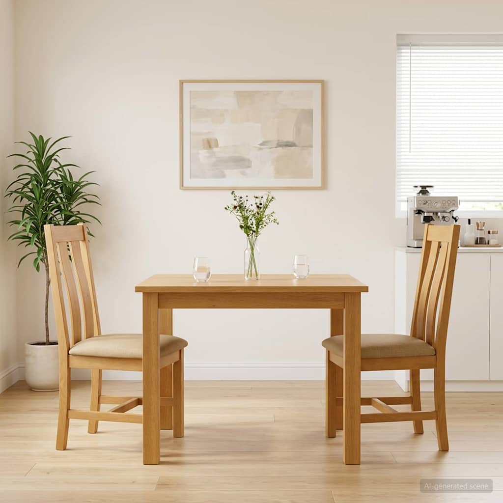 Esszimmerstuhl 2 stk. Massivholz Eiche Beige 45 x 54 x 100 cm