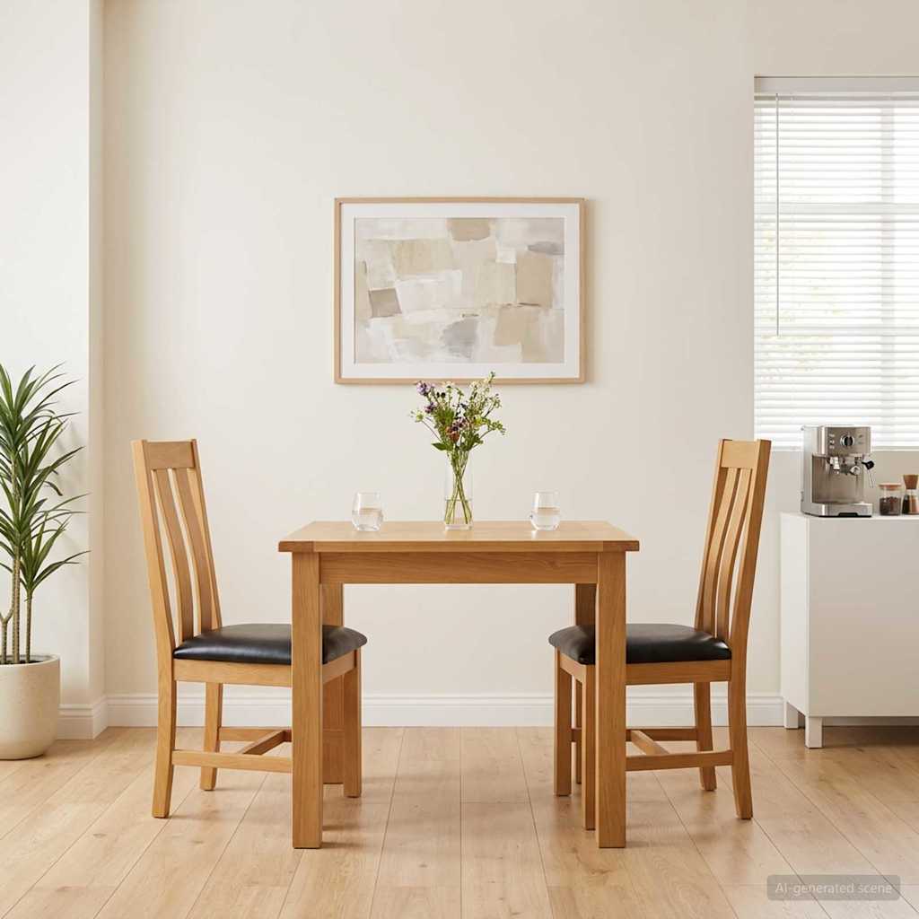 Esszimmerstuhl 2 stk. Massivholz Eiche Schwarz 45 x 54 x 100 cm