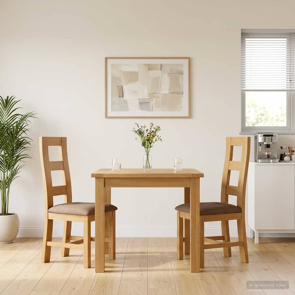 Esszimmerstuhl 2 stk. Massivholz Eiche Grau 45 x 51 x 105 cm