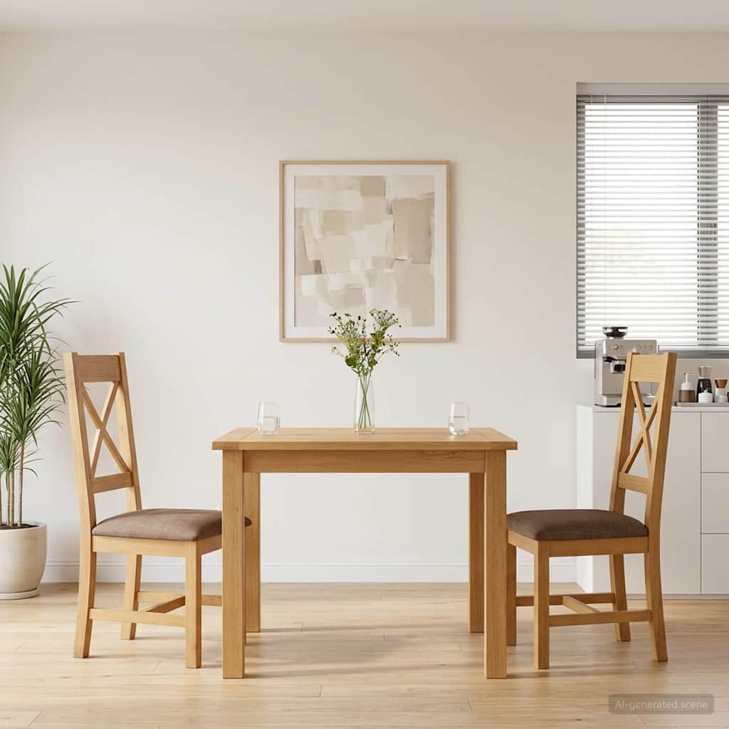Esszimmerstuhl 2 stk. Massivholz Eiche Grau 45 x 54 x 105 cm
