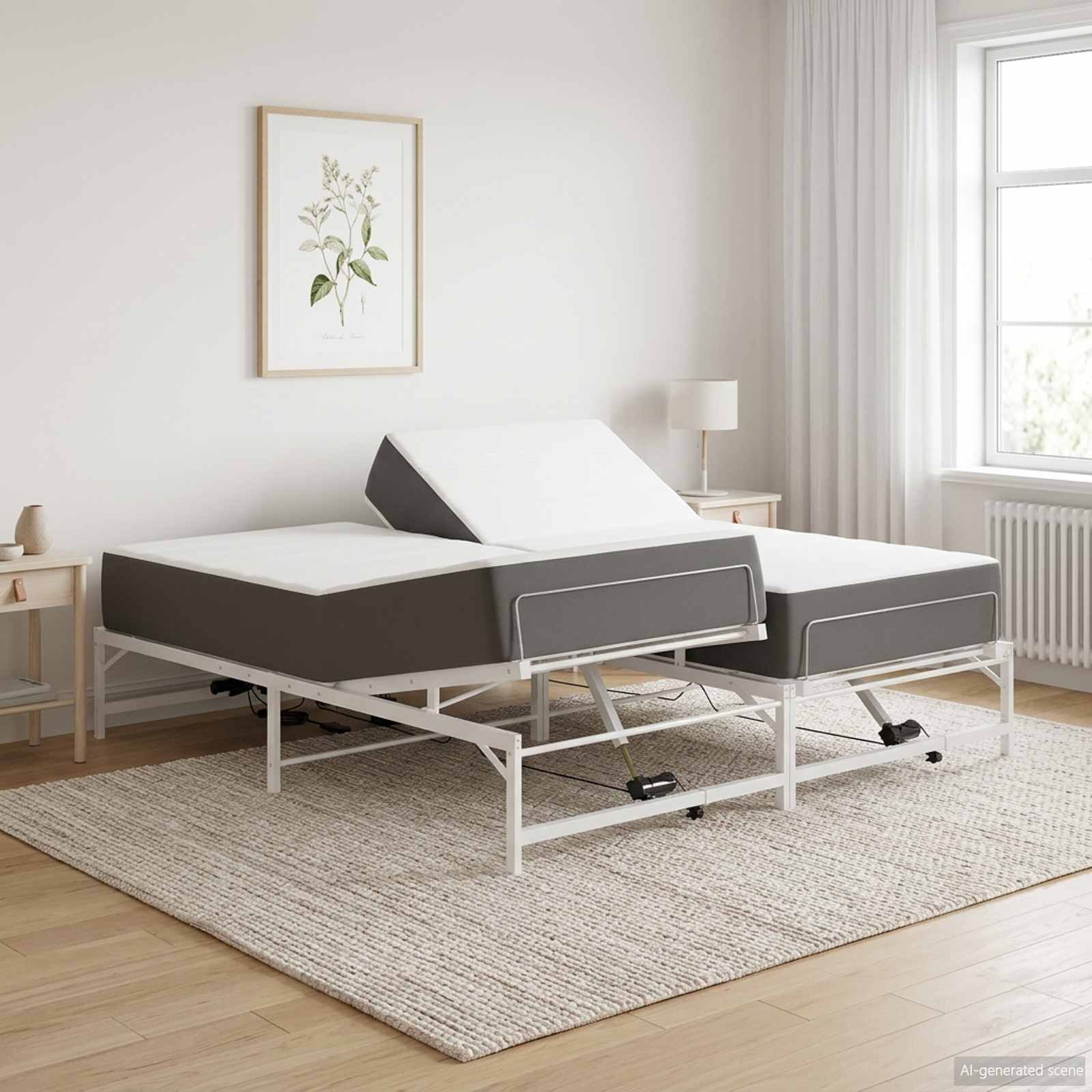Elektrisch verstellbares Bettgestell Weiß 180 x 200 cm Stahl