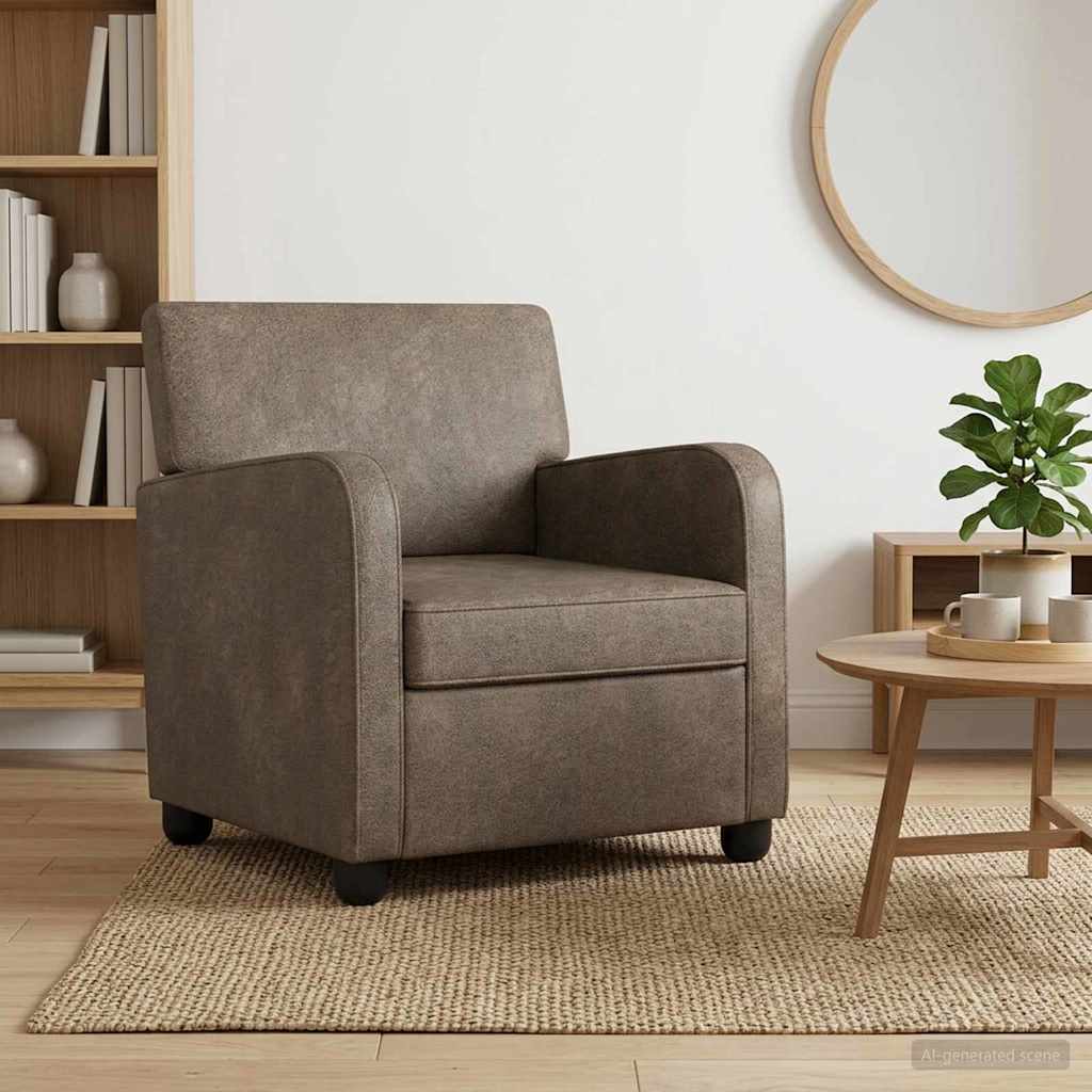 Sessel Dunkelgrau Kunstwildleder