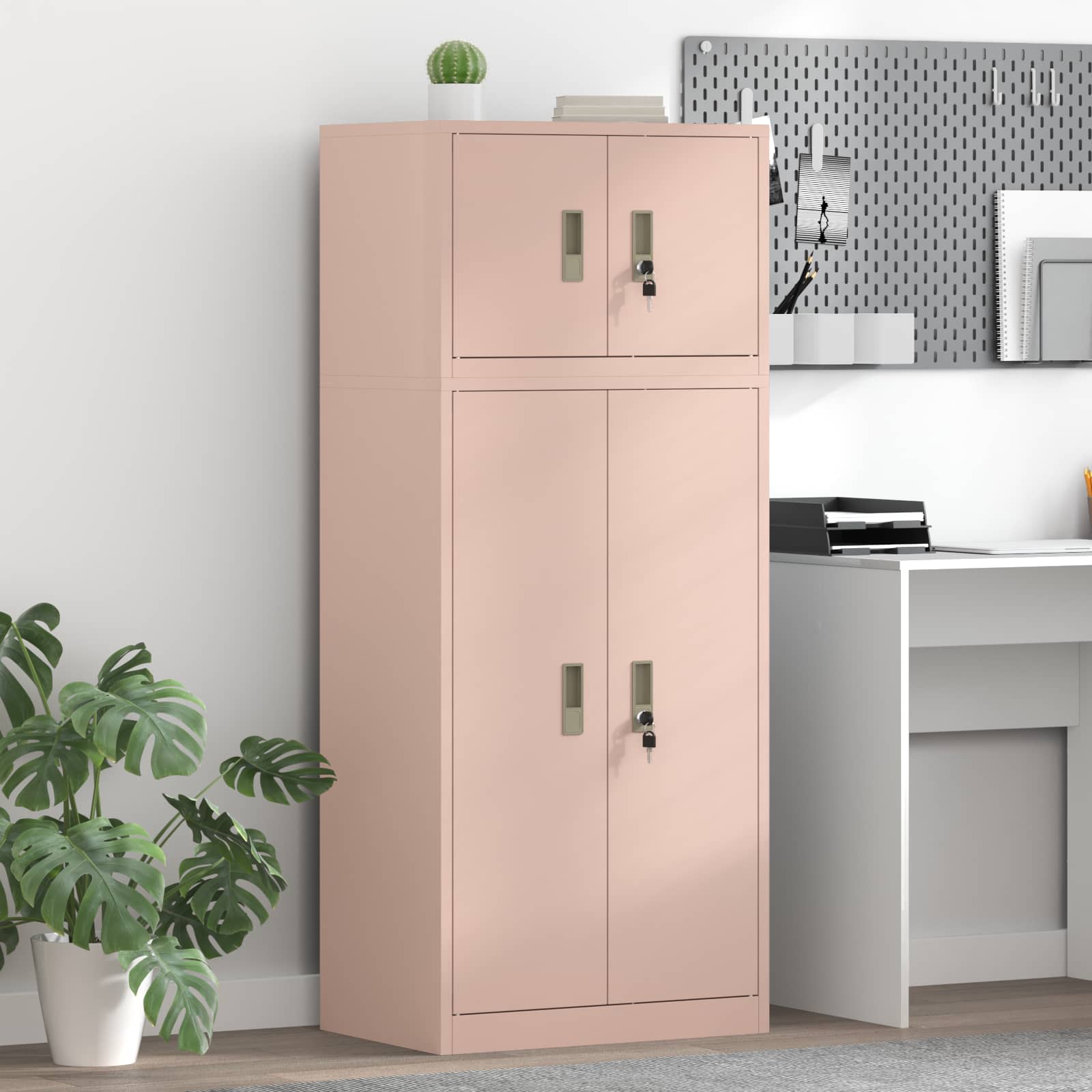 Aufbewahrungsschrank 2 stk. Rosa 60 x 40 x 145 cm Stahl