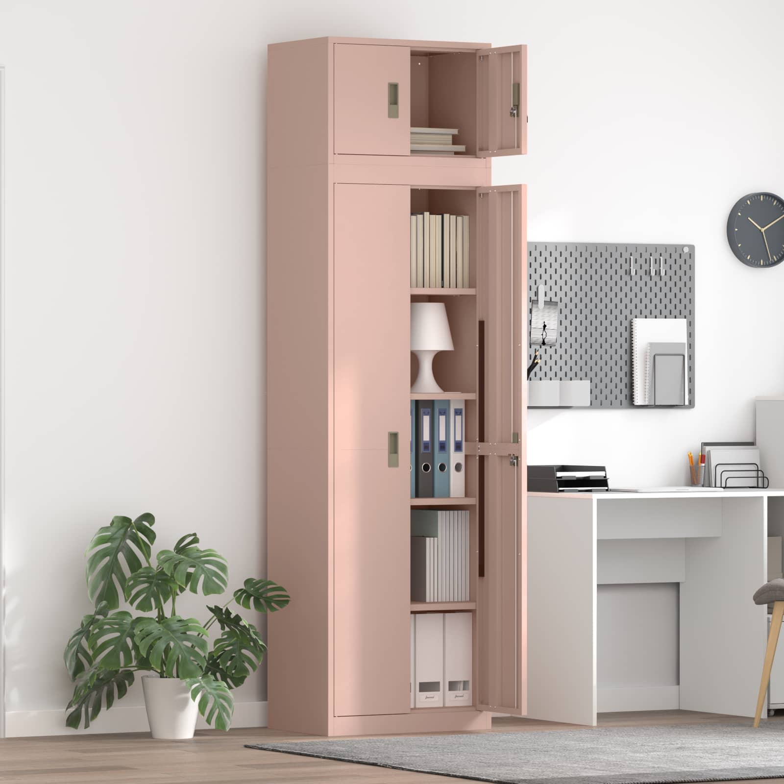 Aufbewahrungsschrank 2 stk. Rosa 60 x 40 x 220 cm Stahl
