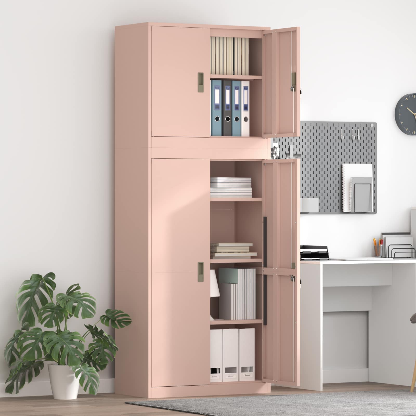 Aufbewahrungsschrank 2 stk. Rosa 80 x 40 x 210 cm Stahl