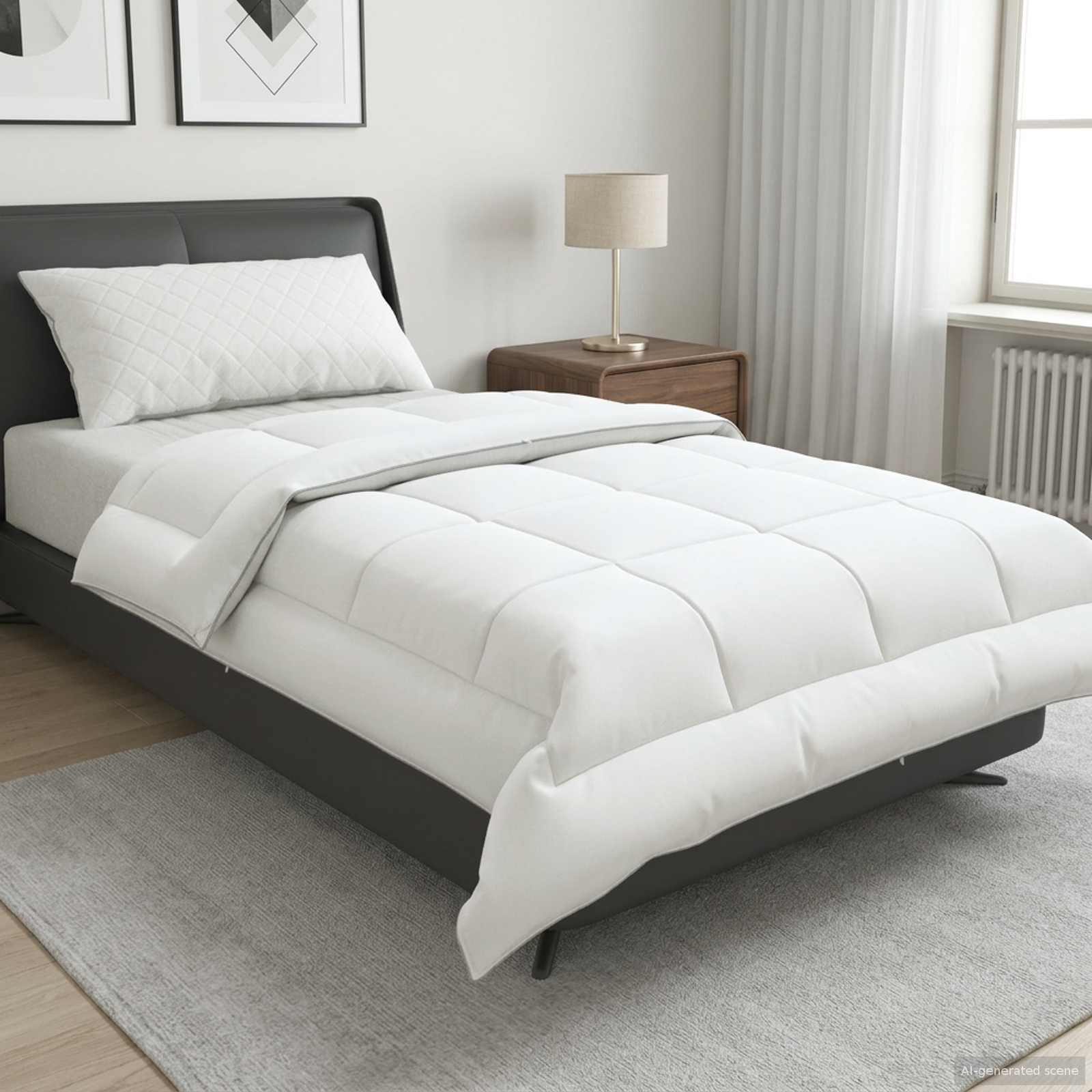 Bettdecke 155x220 cm Sommer 200 GSM Australische Wolle Weiß