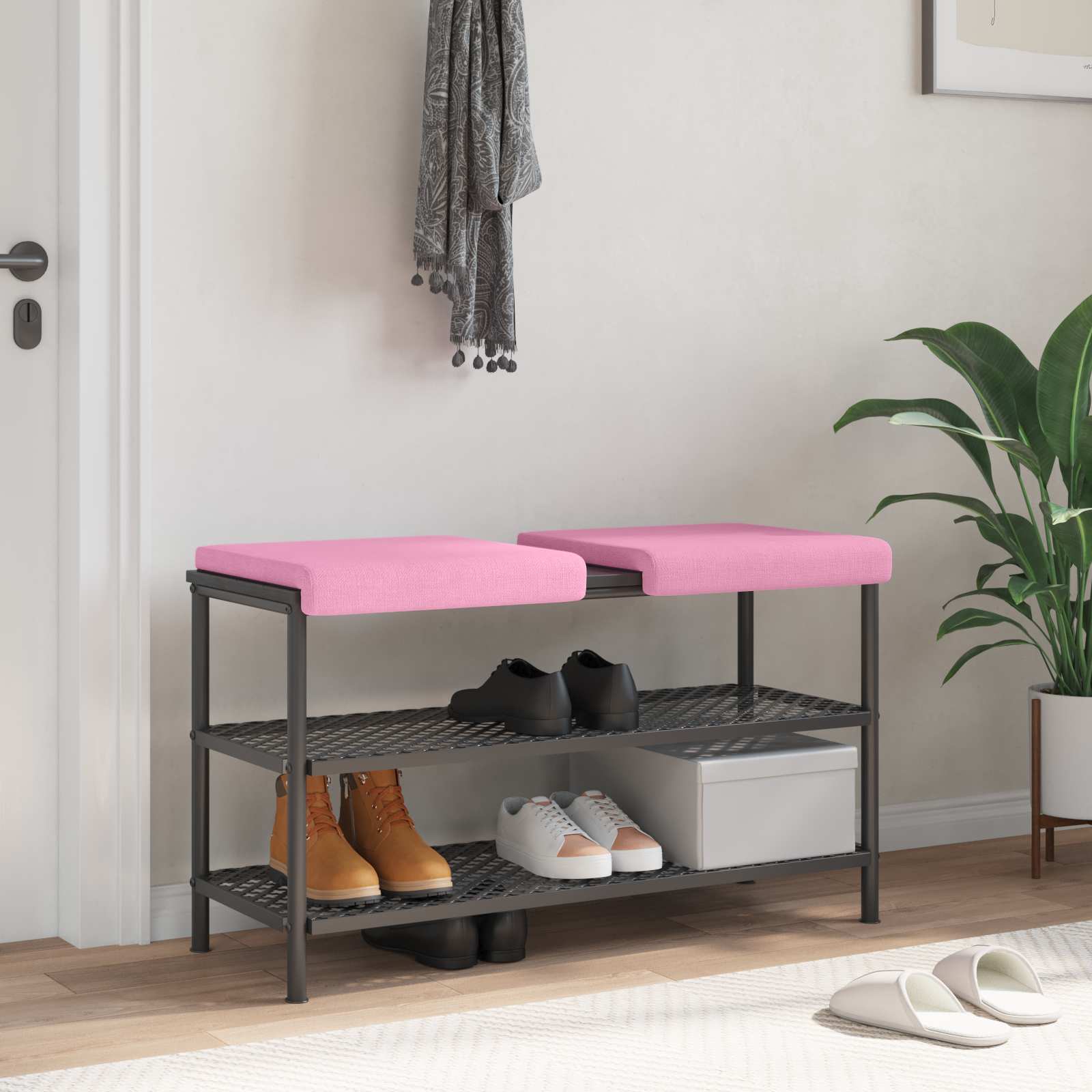 Bankkissen 2 stk. Stoff Rosa Tiefe 35 cm
