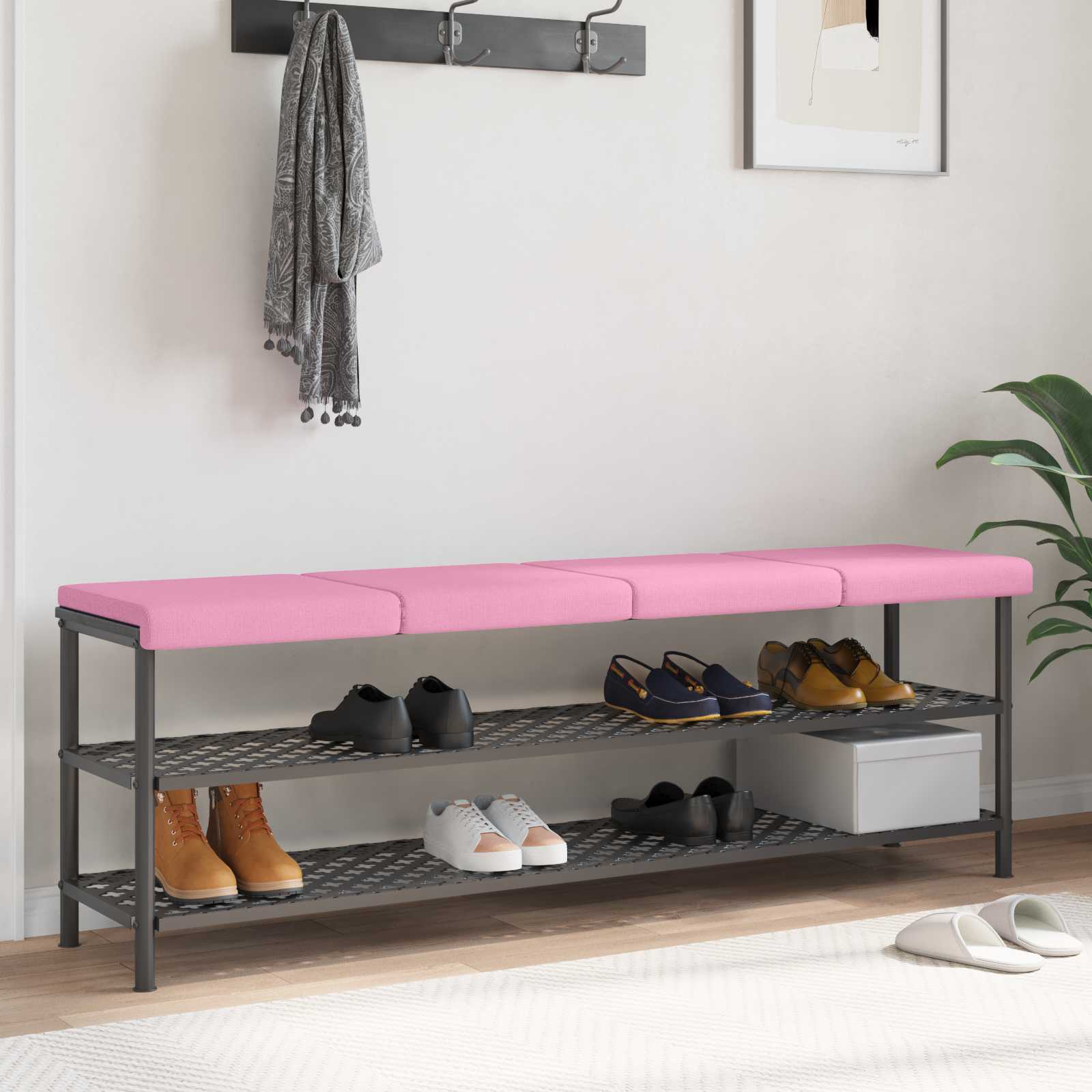 Bankkissen 4 stk. Stoff Rosa Tiefe 35 cm