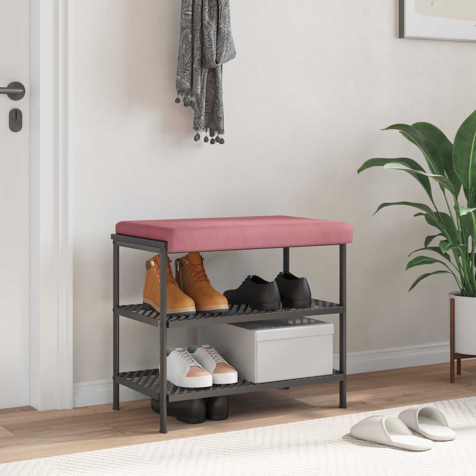 Bankkissen Samt Rosa Tiefe 35 cm