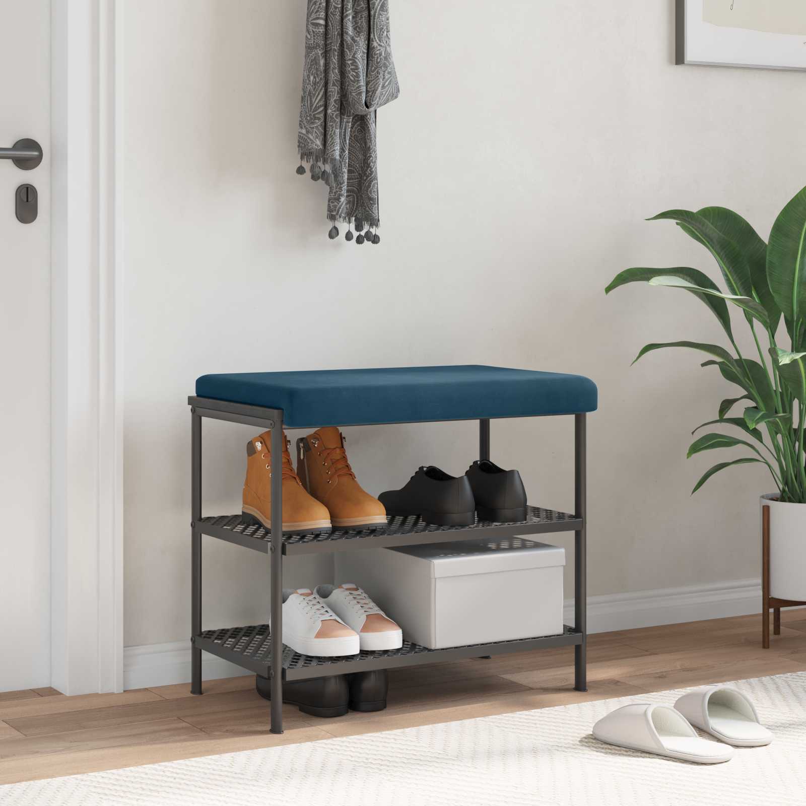 Bankkissen Samt Blau Tiefe 35 cm