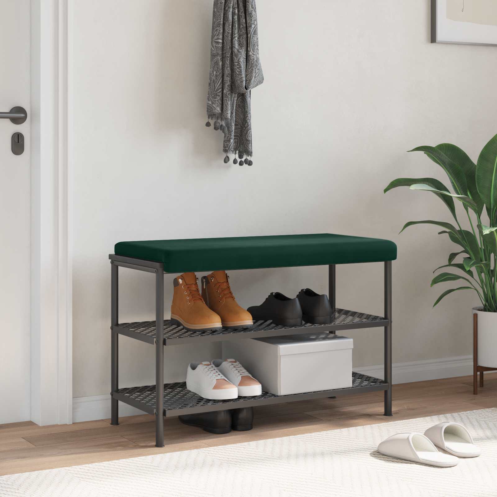 Bankkissen Samt Dunkelgrün Tiefe 35 cm