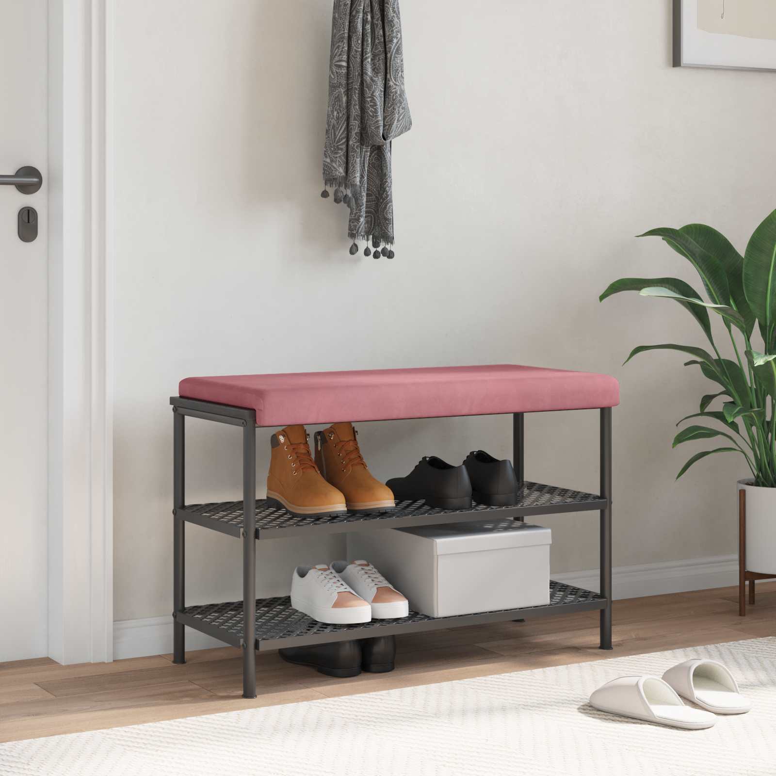 Bankkissen Samt Rosa Tiefe 35 cm
