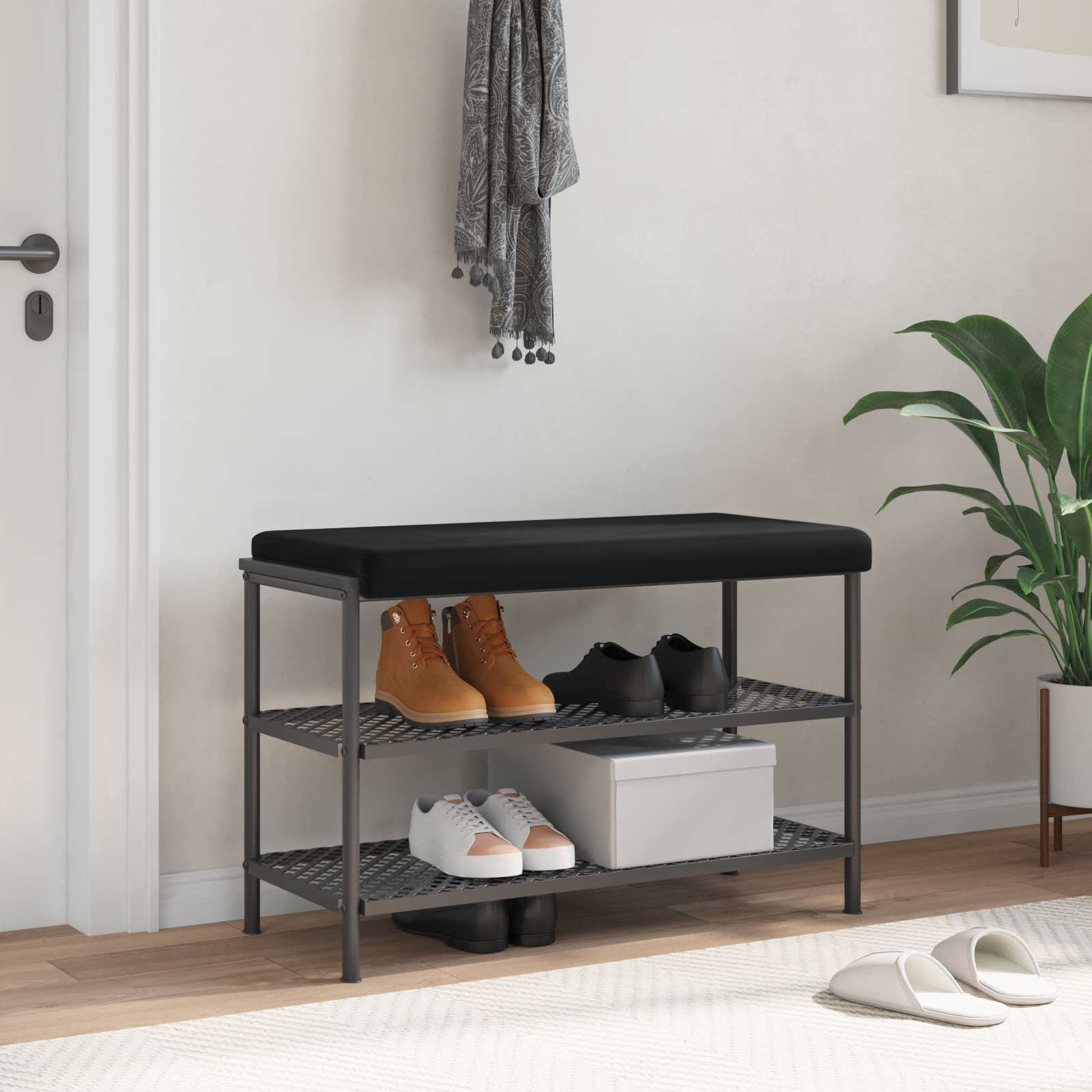 Bankkissen Samt Schwarz Tiefe 35 cm