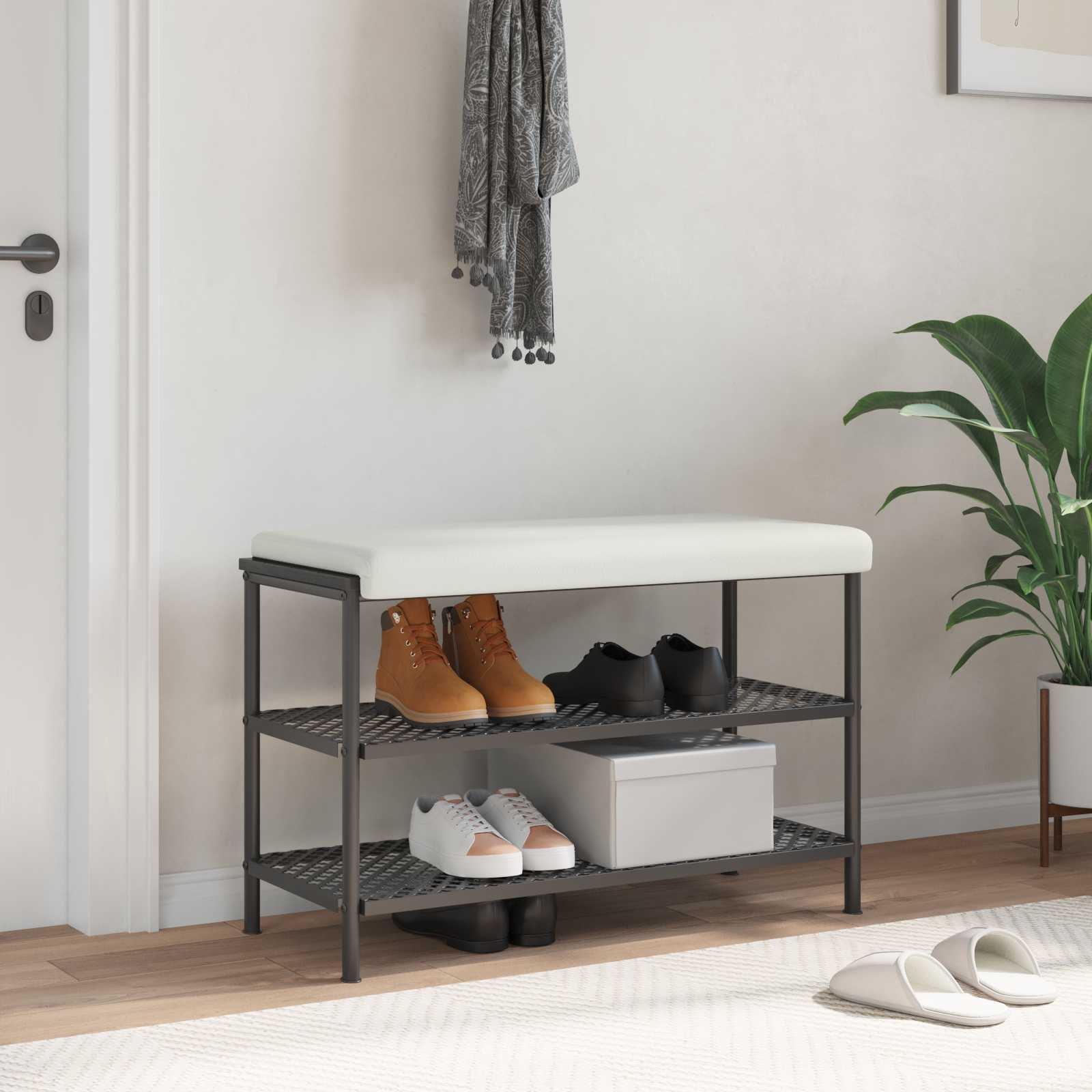 Bankkissen Kunstleder Weiß Tiefe 35 cm