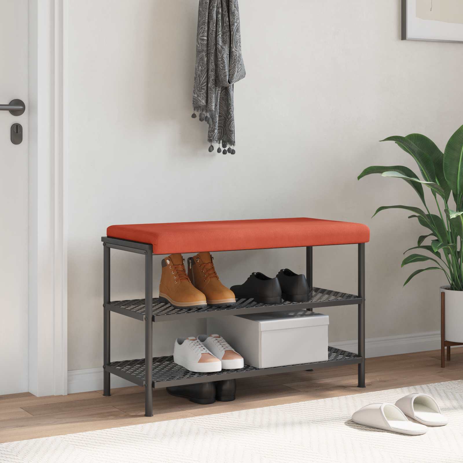 Bankkissen Cord Rot-Orange Tiefe 35 cm