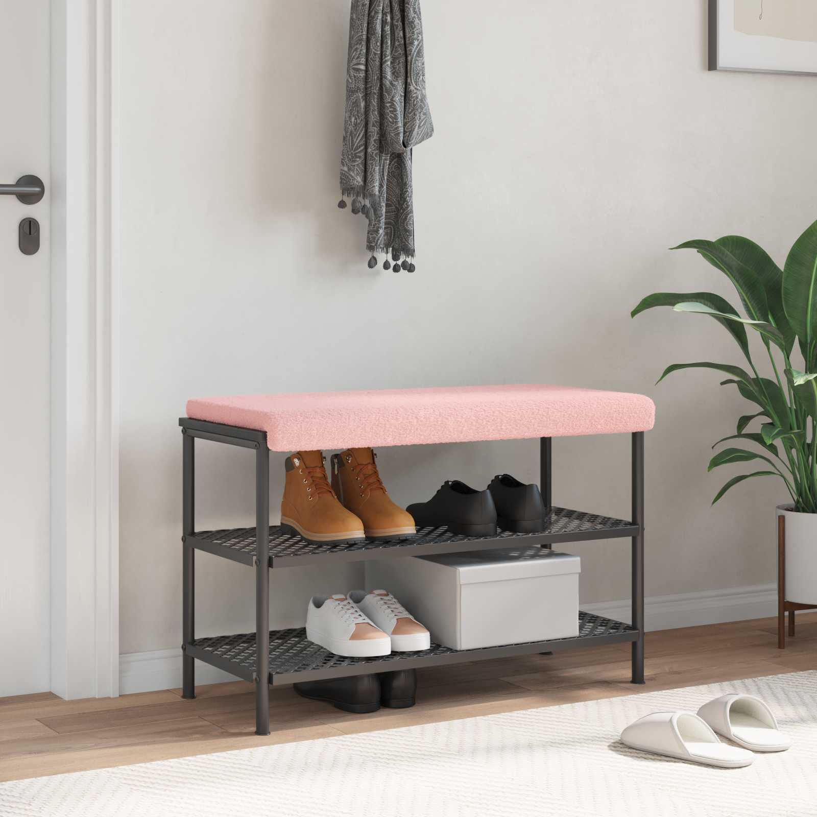 Bankkissen Sherpa-Stoff Rosa Tiefe 35 cm