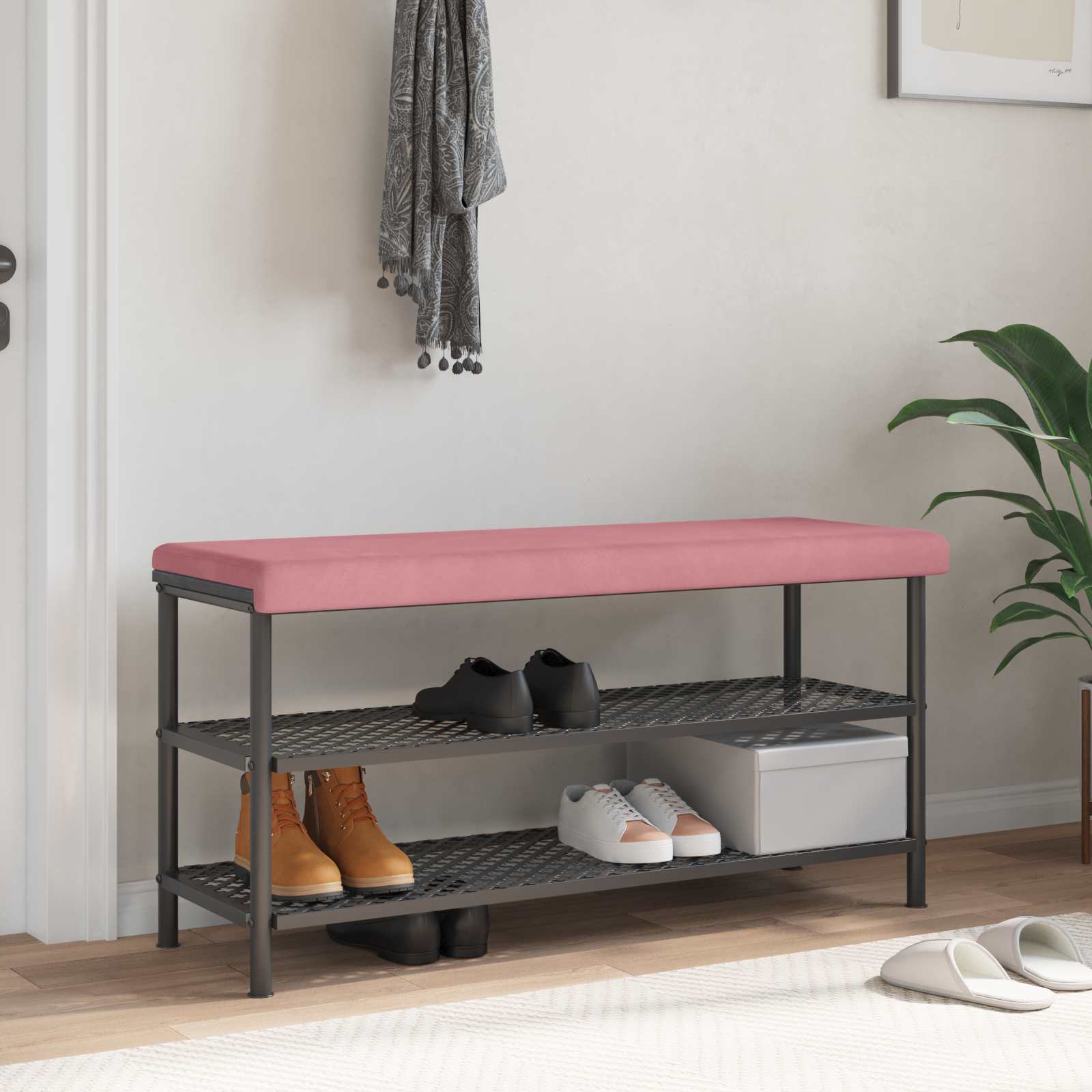 Bankkissen Samt Rosa Tiefe 35 cm