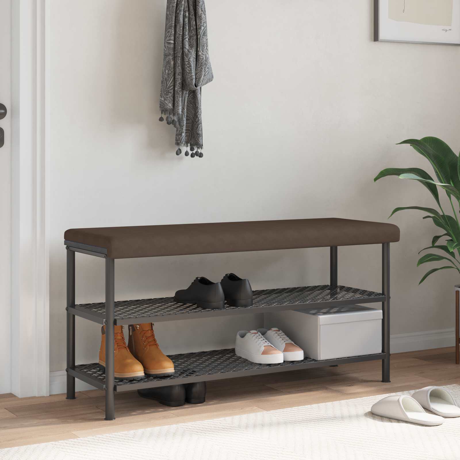 Bankkissen Mikrofaser Braun Tiefe 35 cm