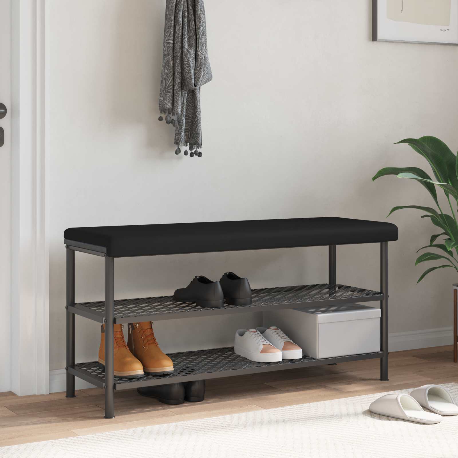 Bankkissen Mikrofaser Schwarz Tiefe 35 cm