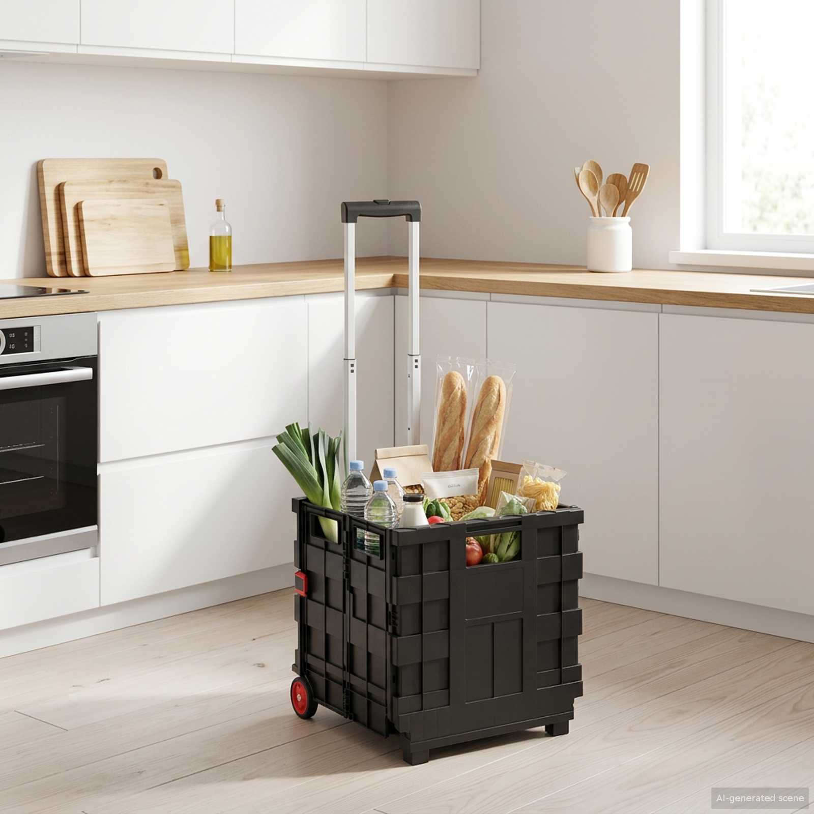 Wagen Schwarz und Rot 35 x 39 x 92 cm PP und Elastomer