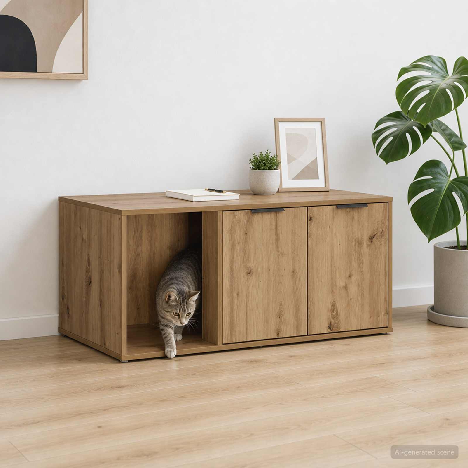 Katzenkiste Möbel Artisan-Eiche 100 x 49 x 45 cm Holzwerkstoff