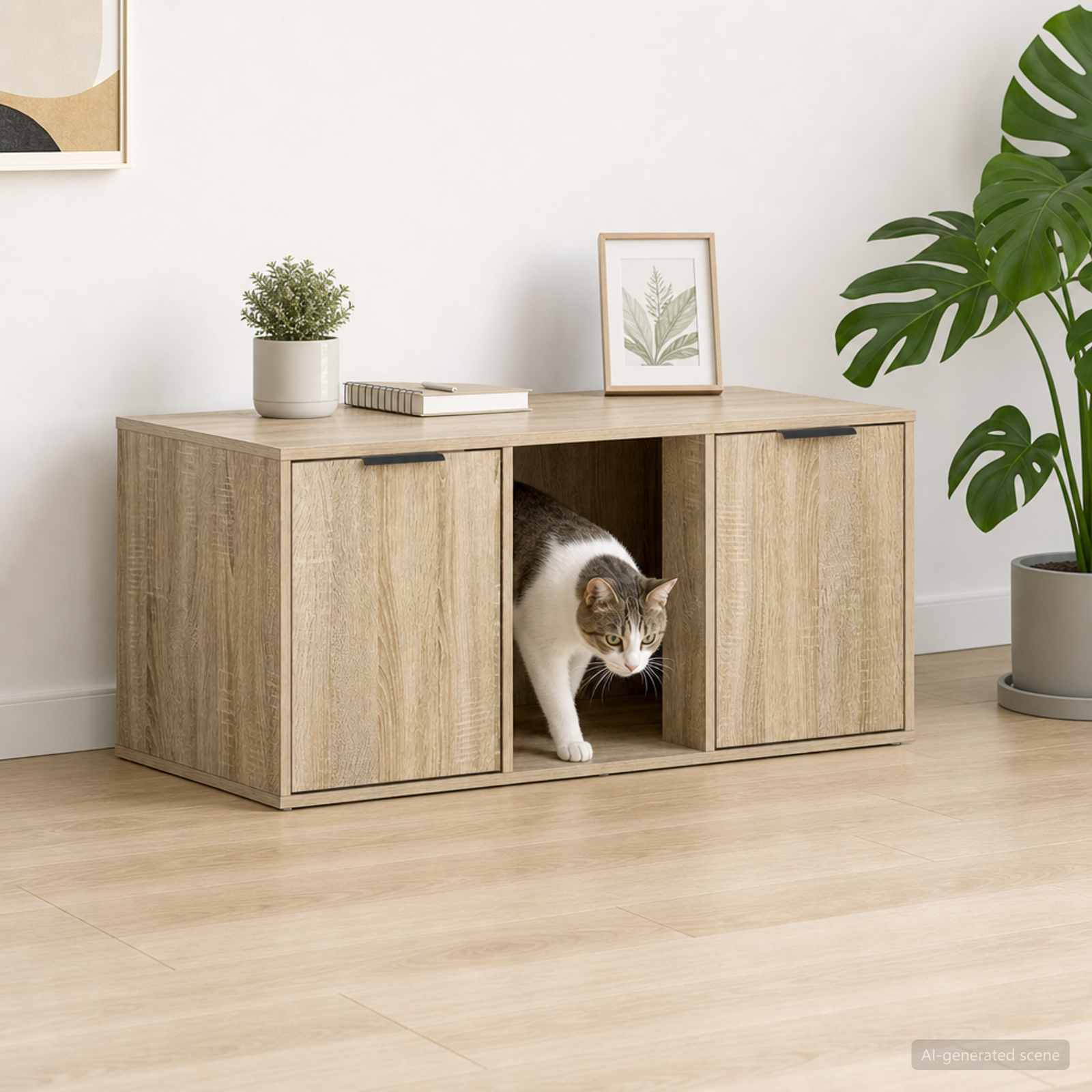 Katzenkiste Möbel Sonoma-Eiche 100 x 49 x 45 cm Holzwerkstoff