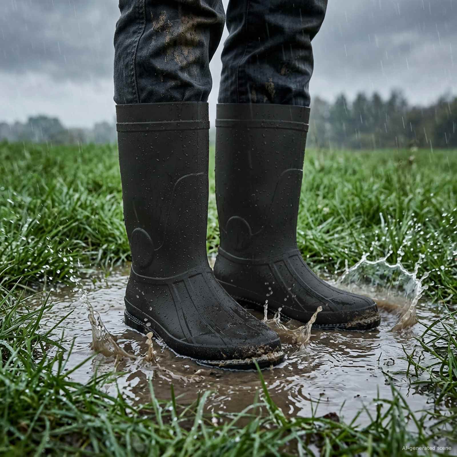 Regenstiefel PVC Größe 41 Schwarz